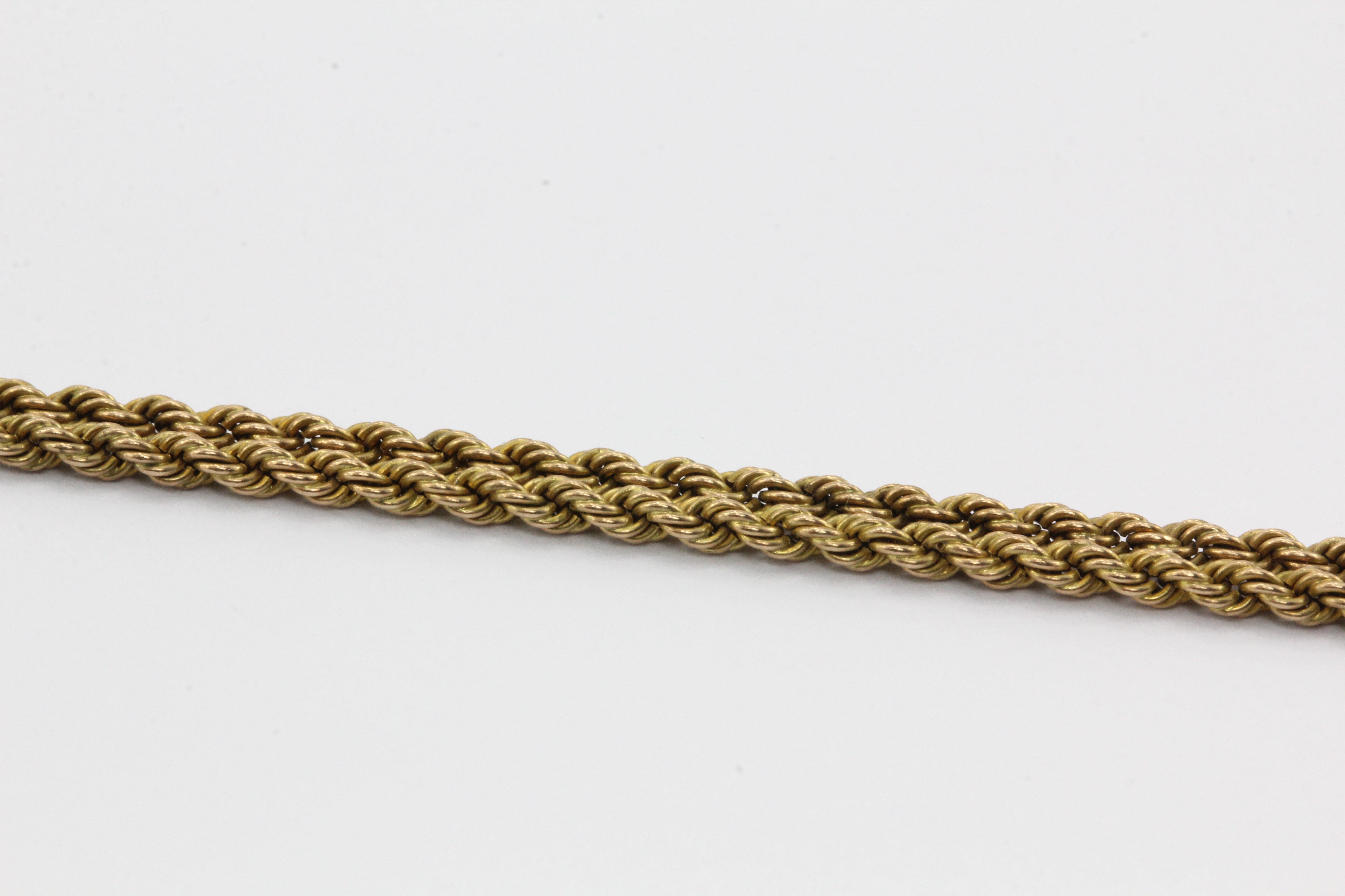 Victorian 10K & 14K Gold Diamond Ruby Amethyst Lorgnette Chain Necklace - Queen May