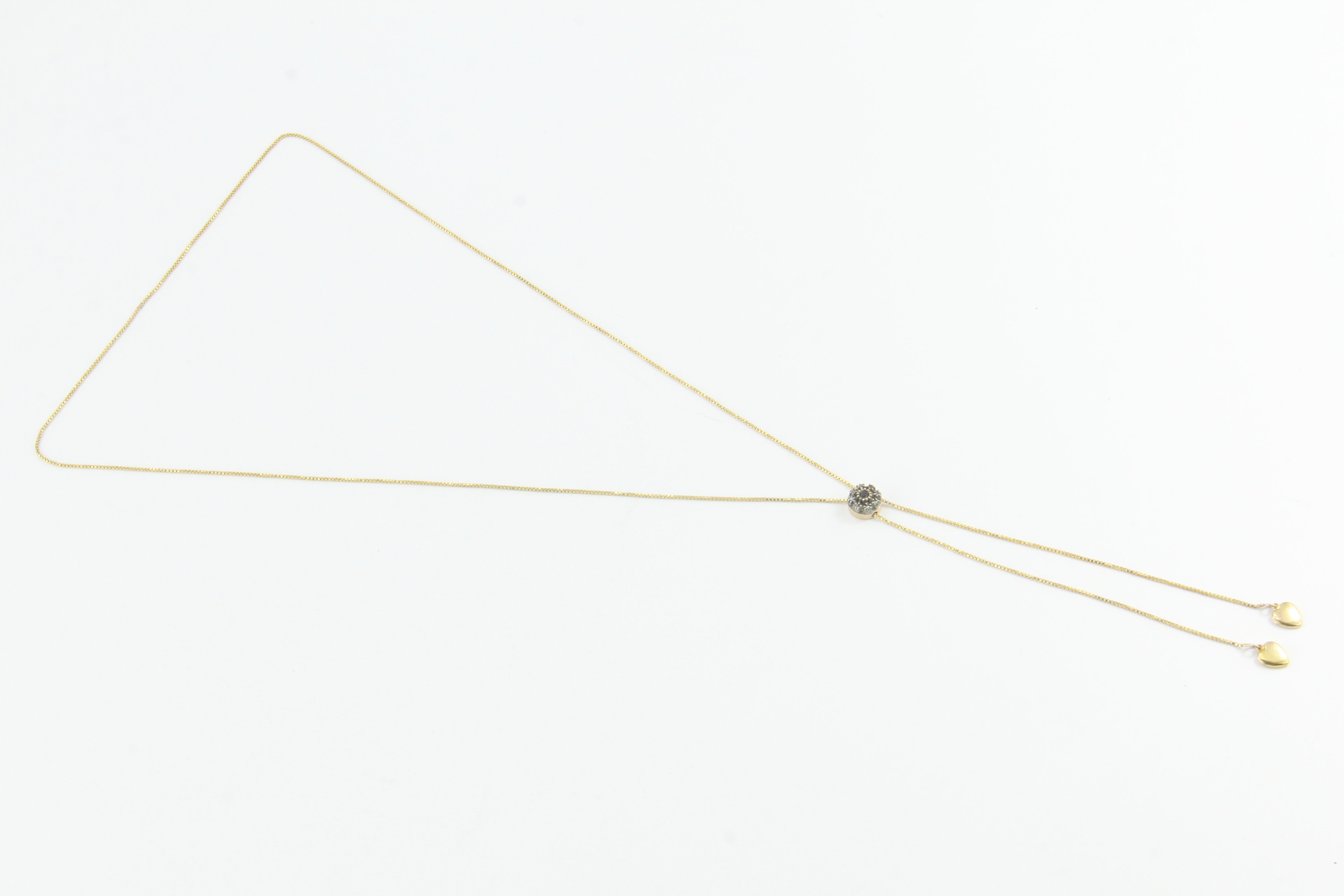 Victorian Gold & Sapphire & Diamond Slide on 14K Gold Heart Chain Necklace - Queen May