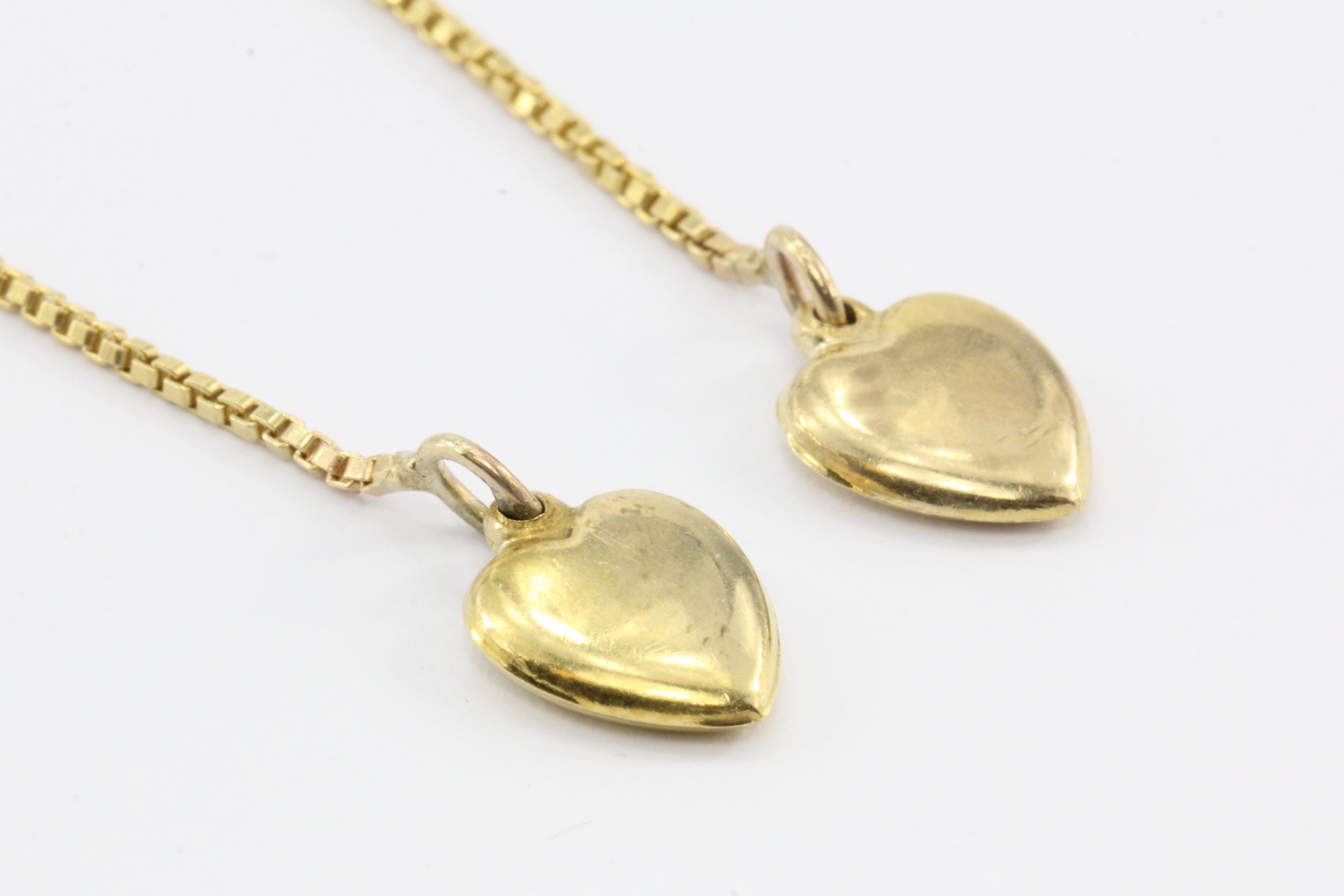 Victorian Gold & Sapphire & Diamond Slide on 14K Gold Heart Chain Necklace - Queen May