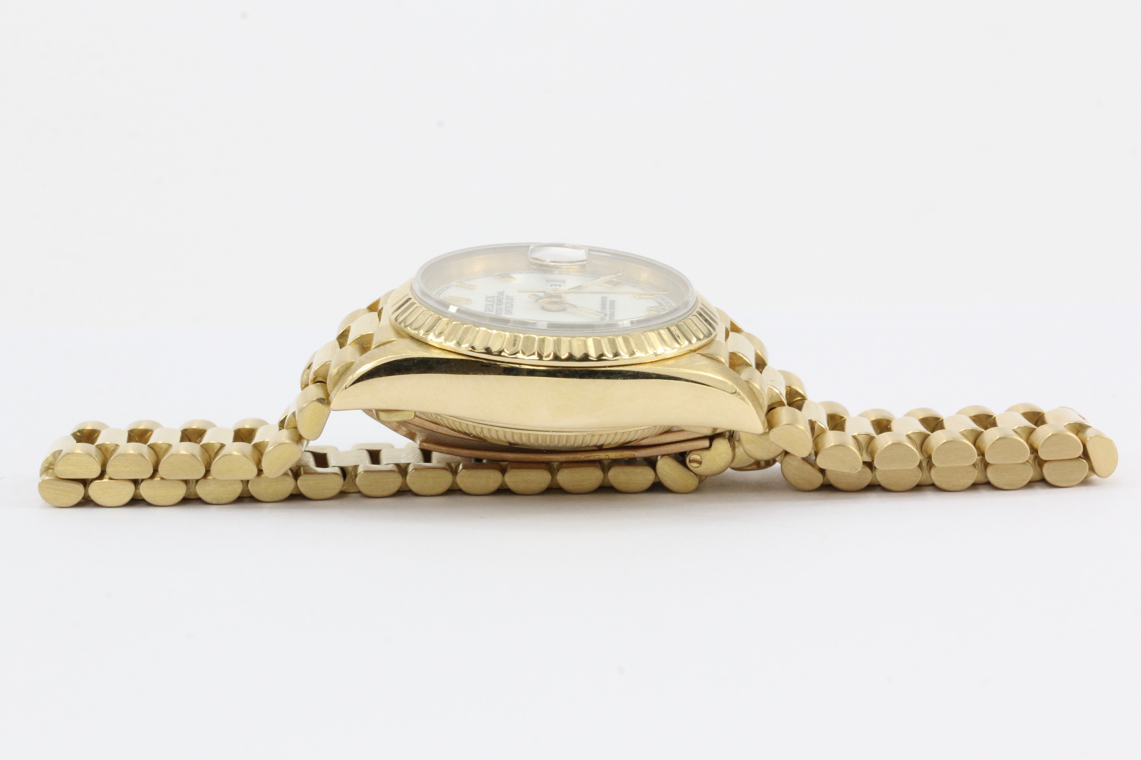 Rolex 69178 18K Yellow Gold White Dial Ladies Datejust President Watch - Queen May