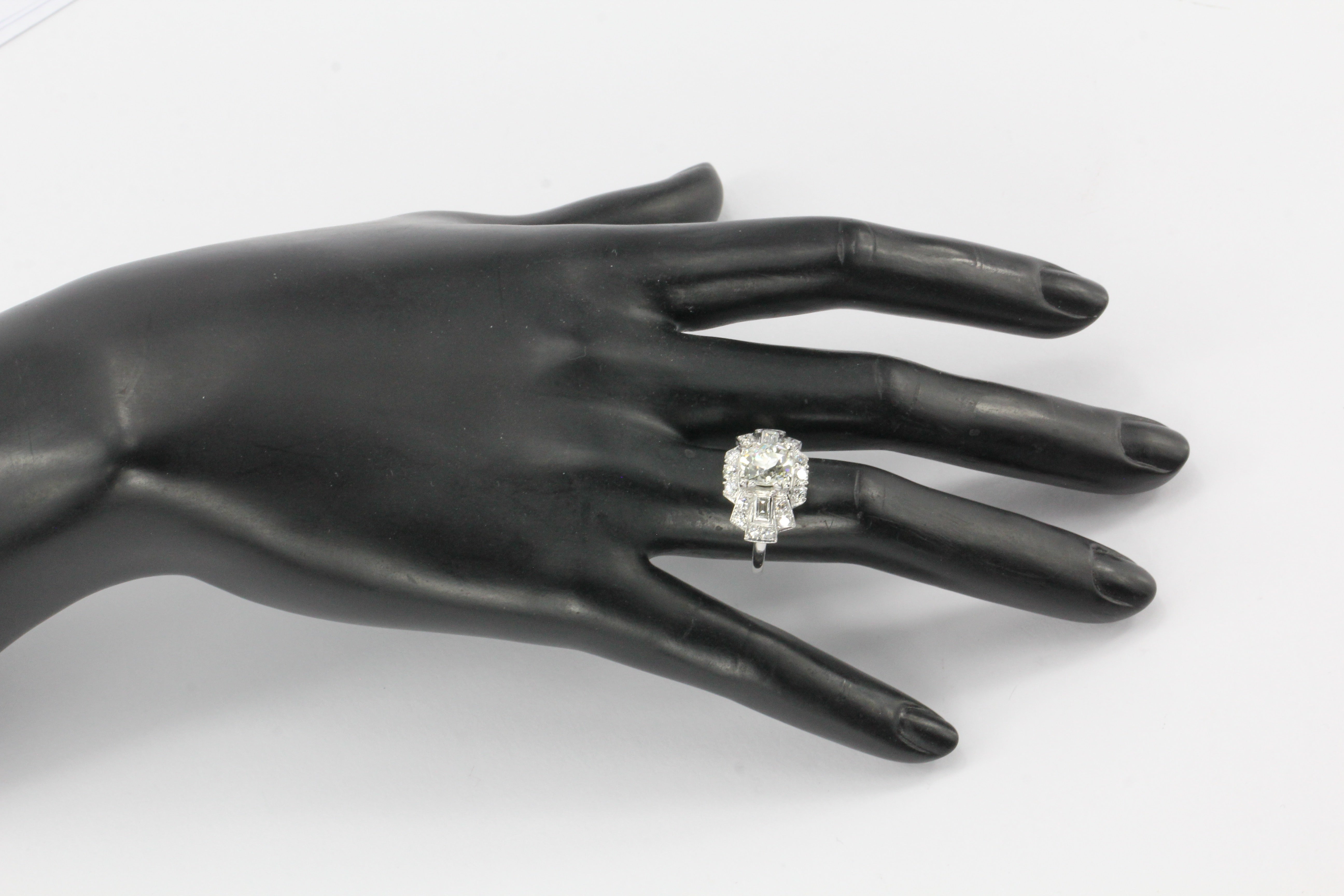 Art Deco Platinum Old European Cut Diamond Cluster Engagement Ring c.1920's - Queen May
