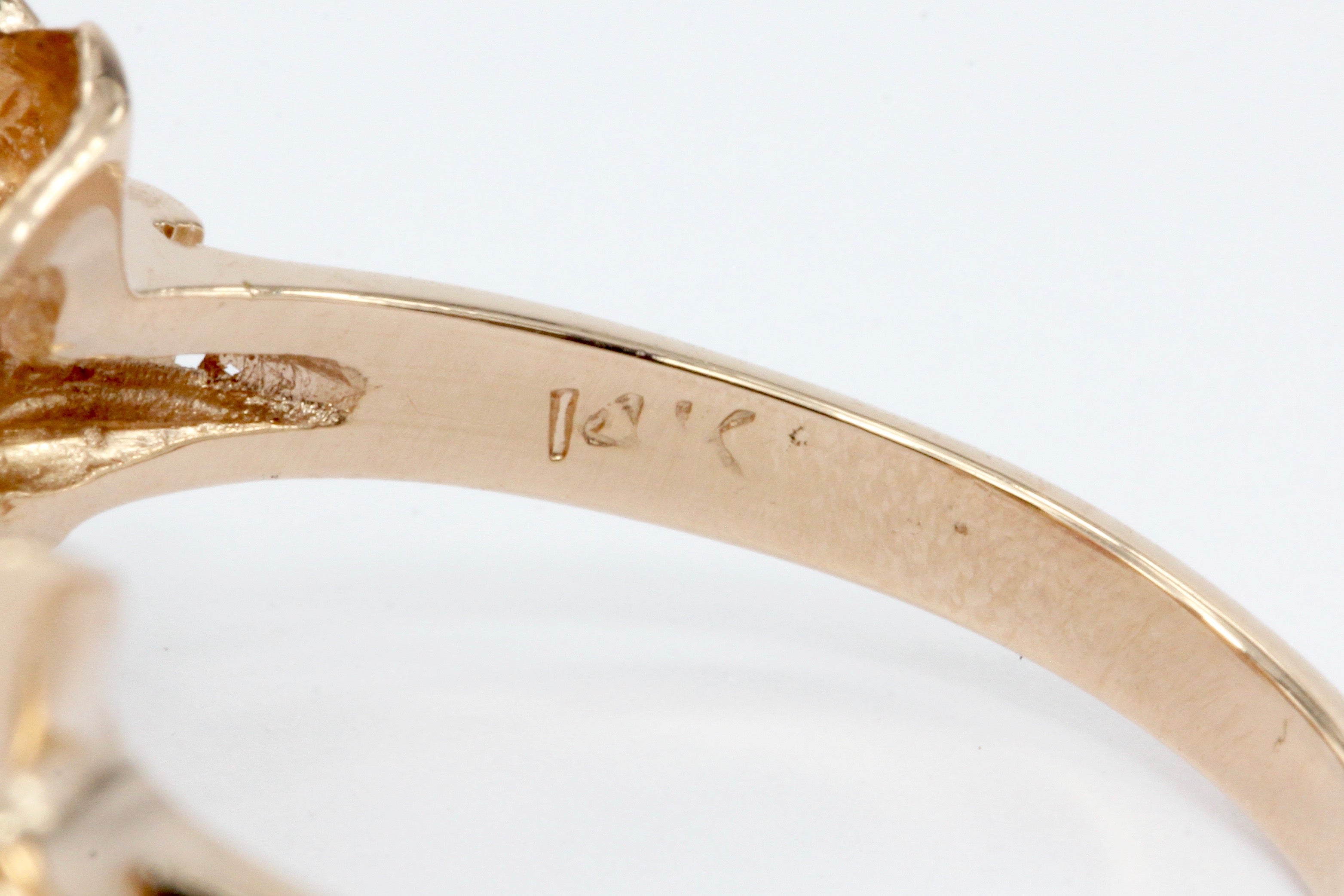 Retro 14K Rose Gold Ruby Bow Ring c.1950's - Queen May
