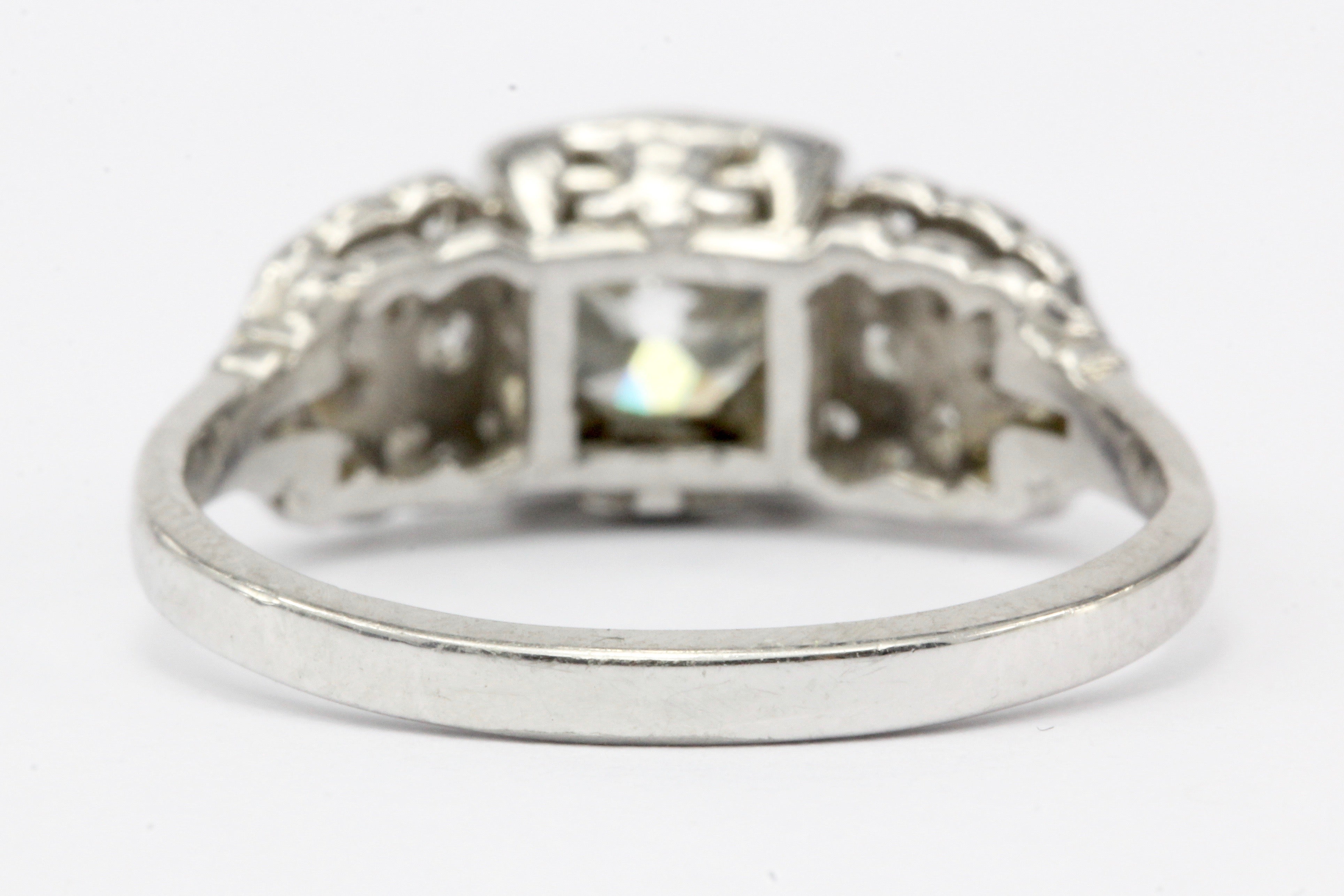 Art Deco Platinum Old European Cut Diamond Engagement Ring c.1930's - Queen May