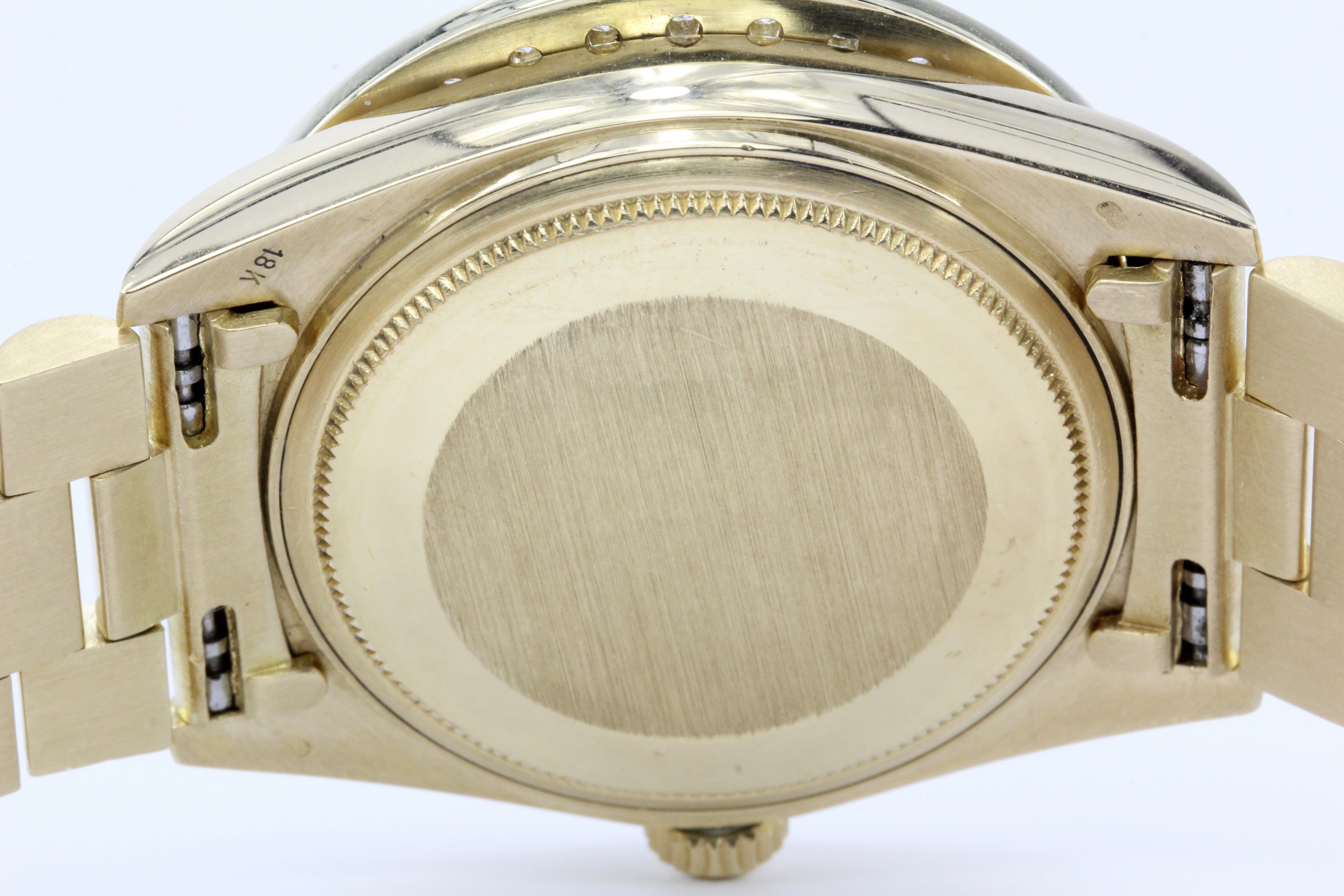 Rolex Oyster President Day-Date 18038 Diamond Bezel 18k Yellow Gold Men's Watch - Queen May