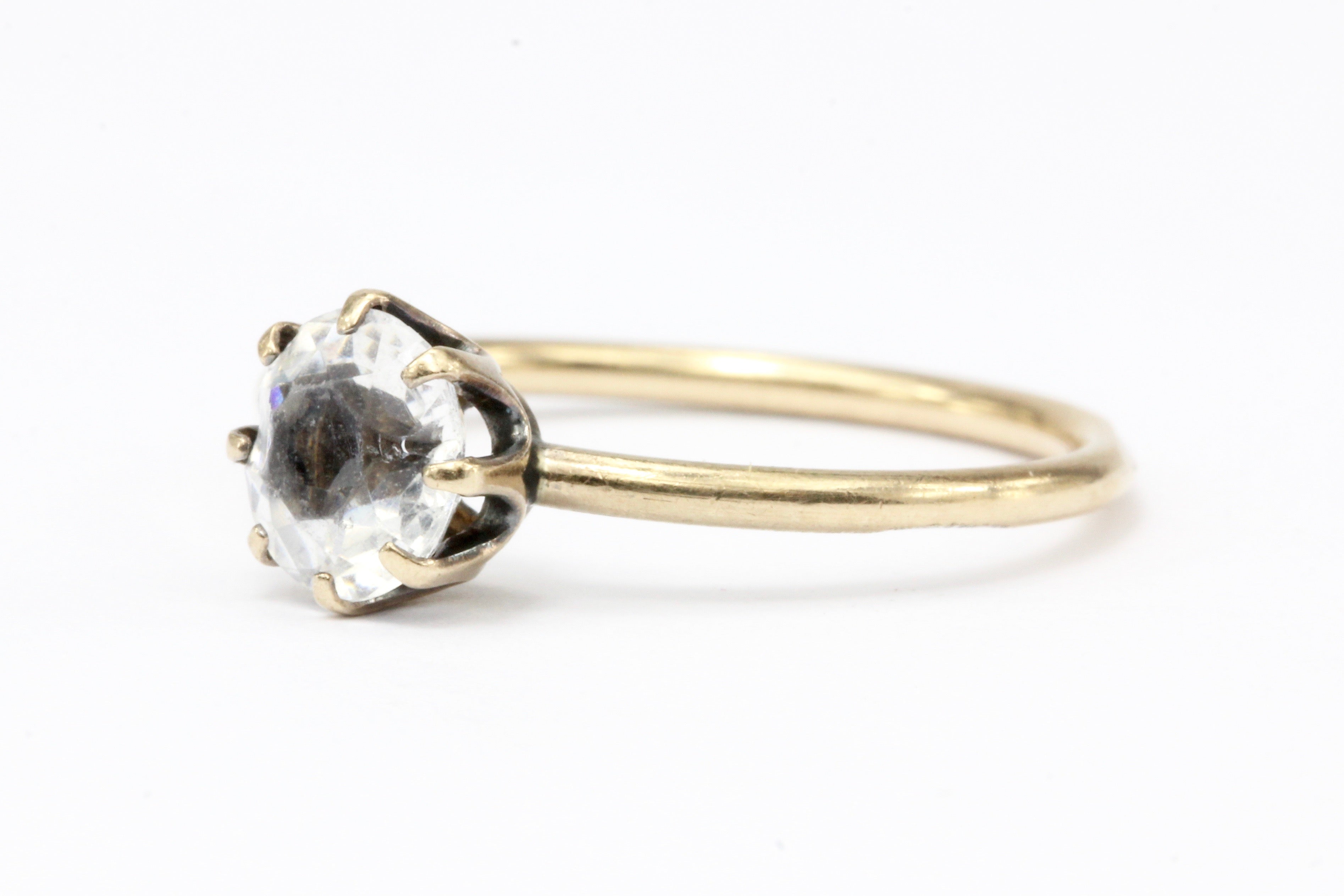 Victorian Gold Paste Engagement Ring c.1890's - Queen May