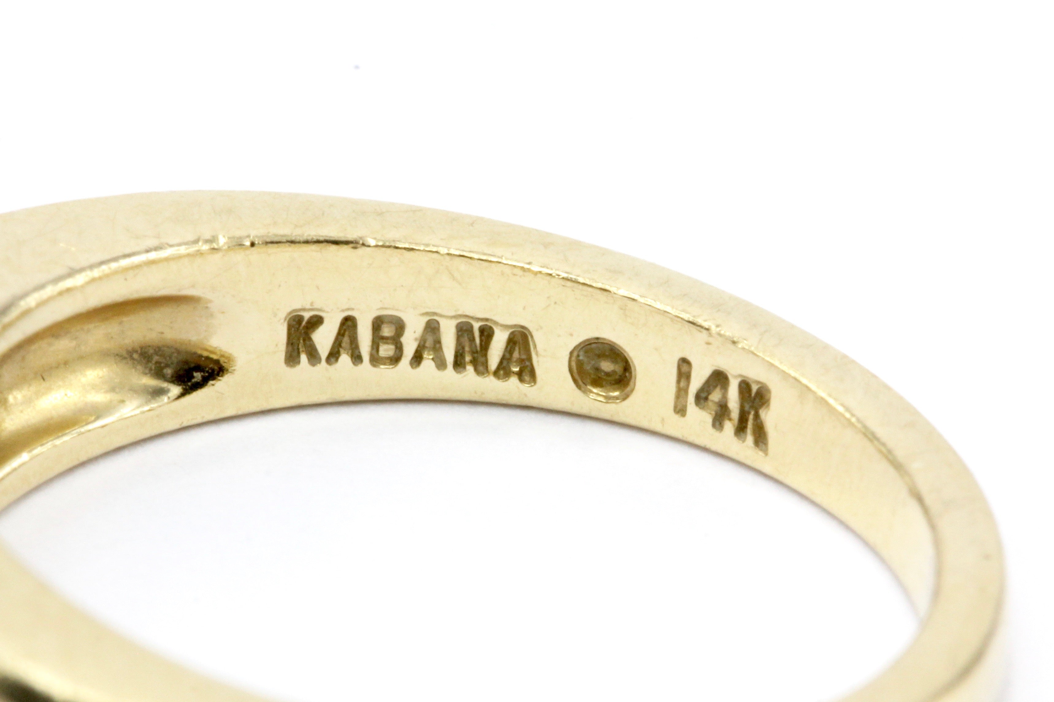 Kabana 14K Gold Princess Cut Diamond & Opal Inlaid Ring Band - Queen May