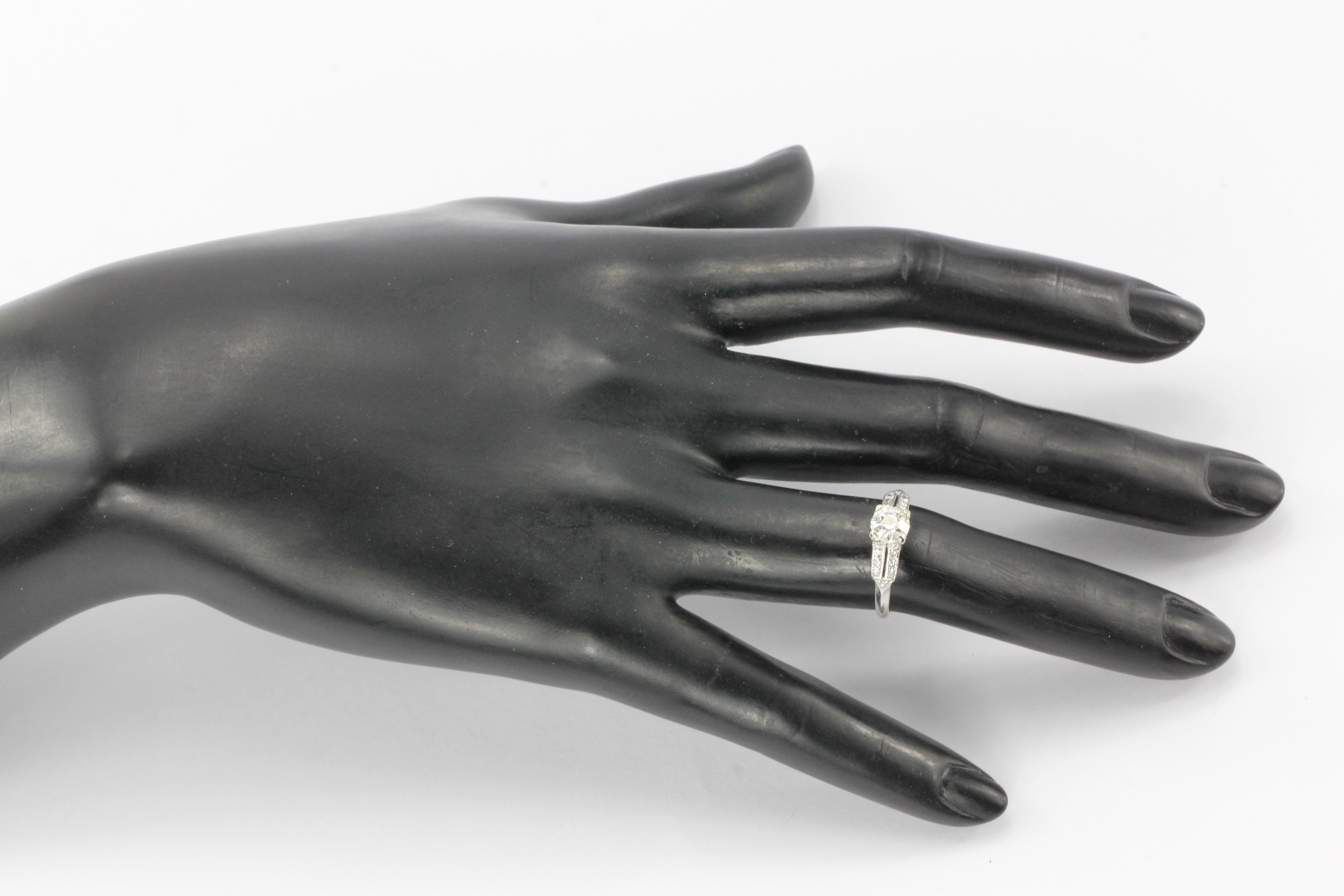 Art Deco C.D. Peacock Platinum Old European Cut Diamond Engagement Ring c.1930's - Queen May