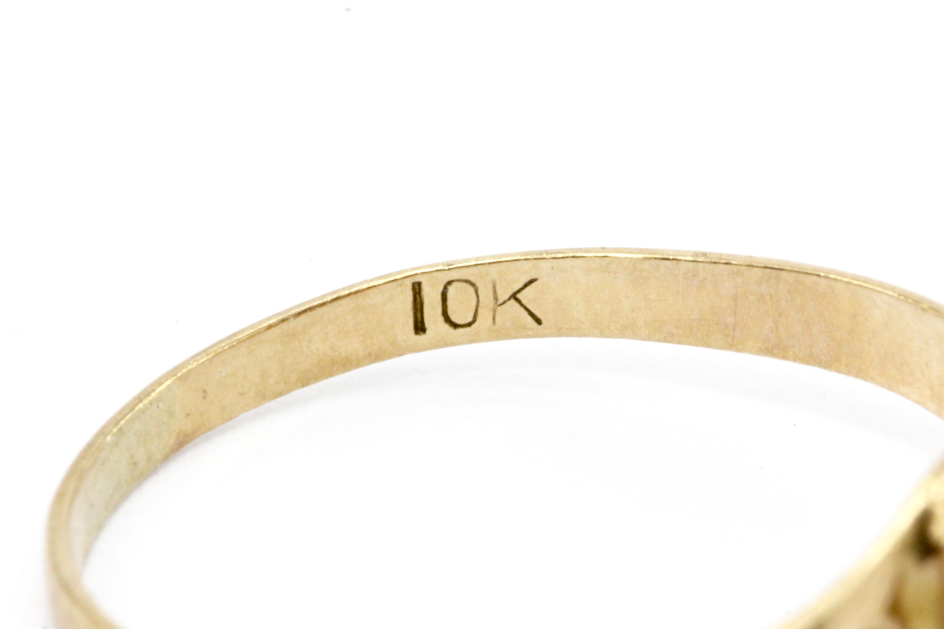 Victorian 10K Gold Red Paste Baby Ring - Queen May