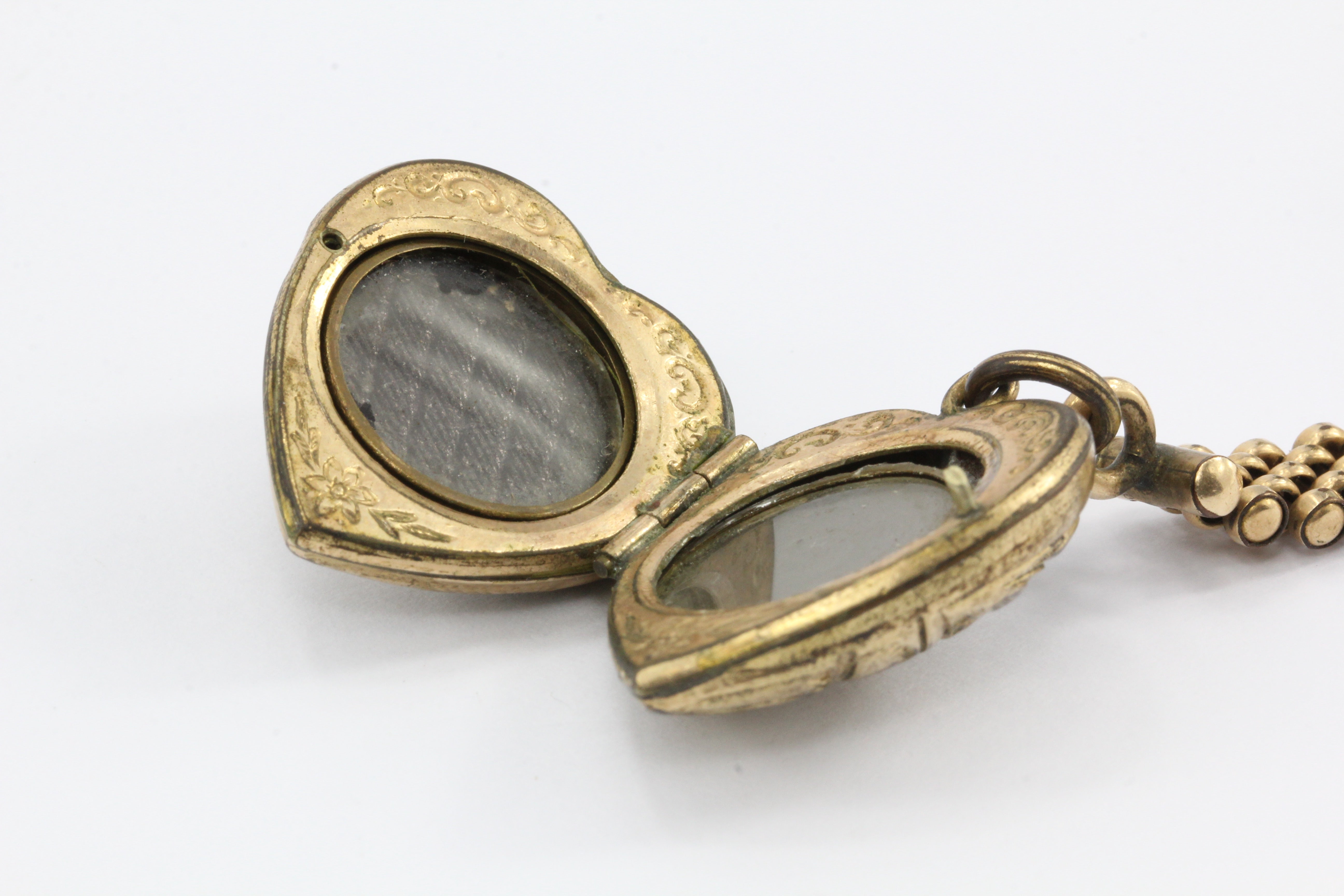 Victorian Gold Filled Dove Carrying Love Letter Heart Locket Necklace c.1880's - Queen May