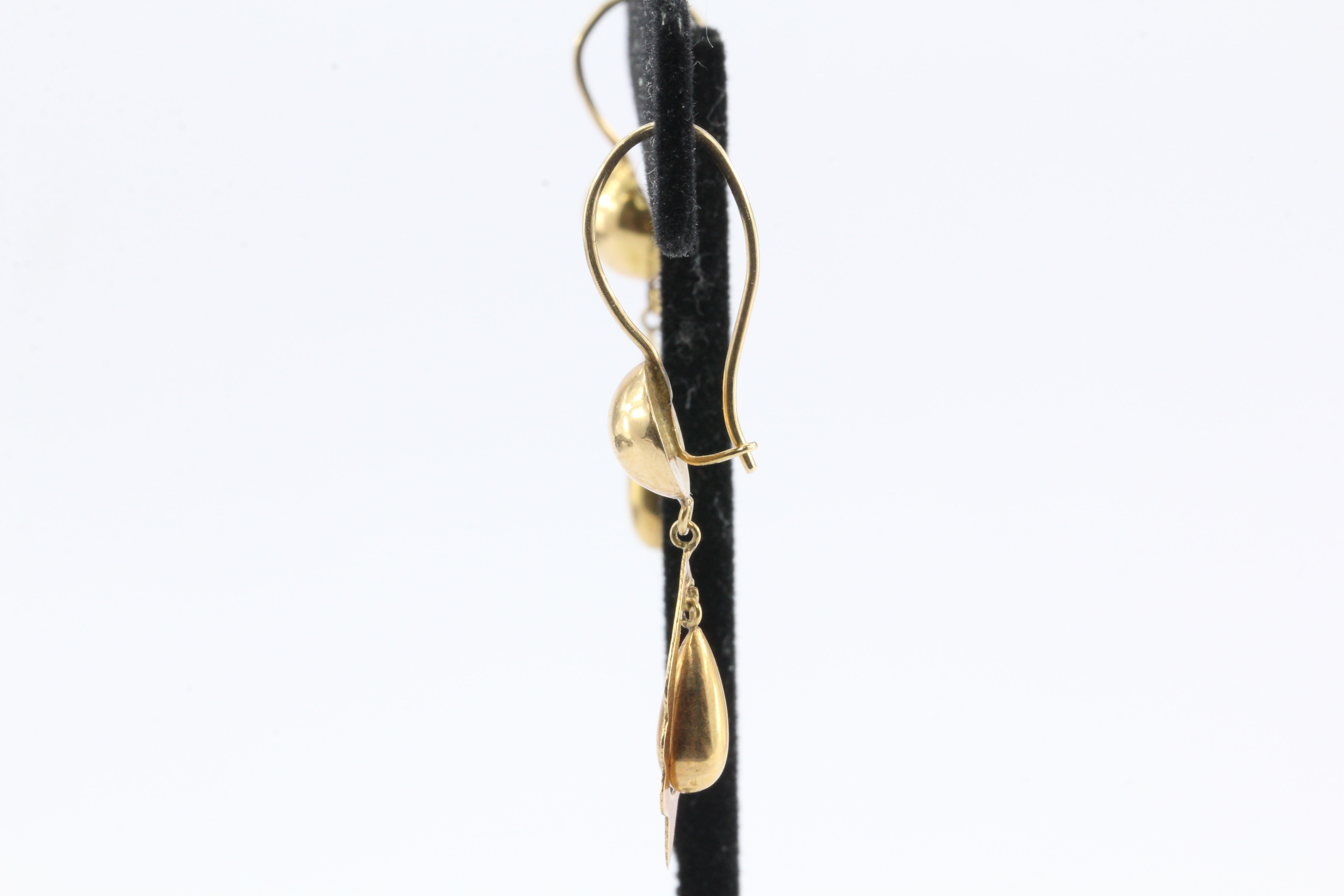 Victorian 18K Rose Gold Dangle Earrings c.1890's - Queen May