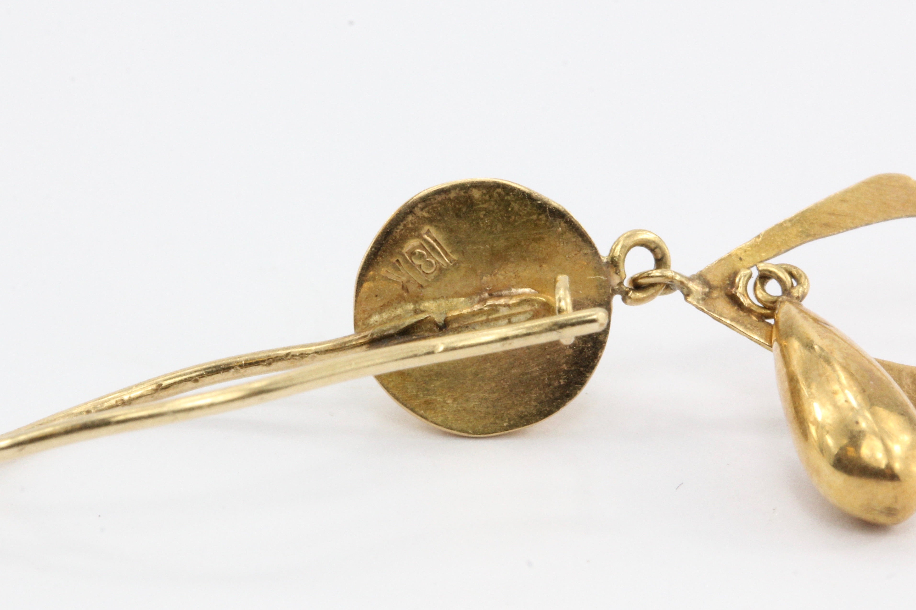 Victorian 18K Rose Gold Dangle Earrings c.1890's - Queen May