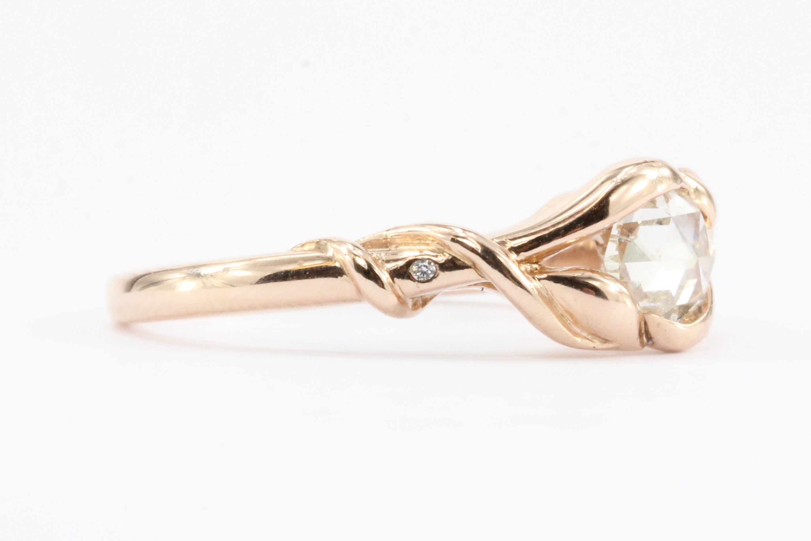 14K Rose Gold & Rose Cut Twisted Vine Ring RESERVED - Queen May