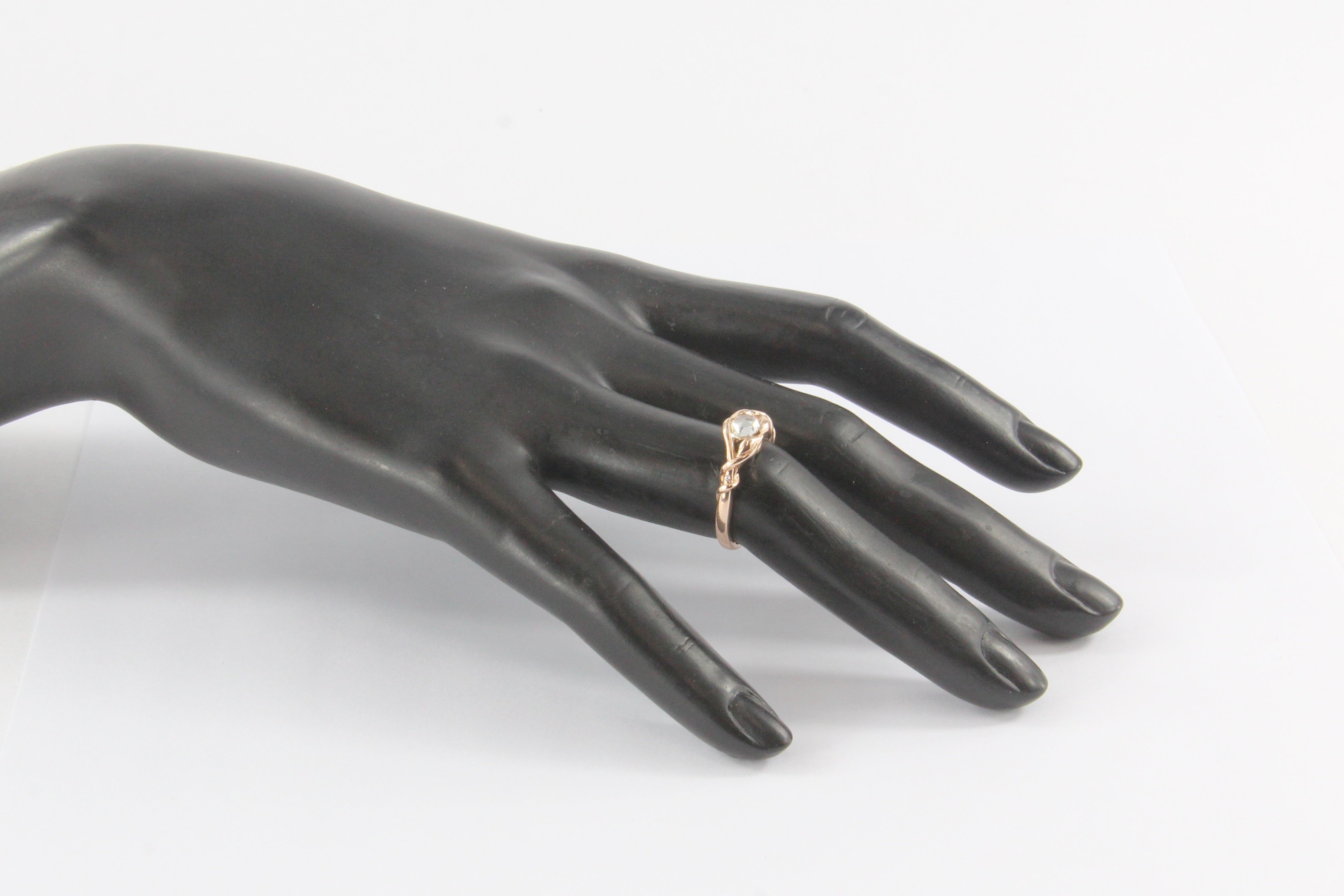 14K Rose Gold & Rose Cut Twisted Vine Ring RESERVED - Queen May