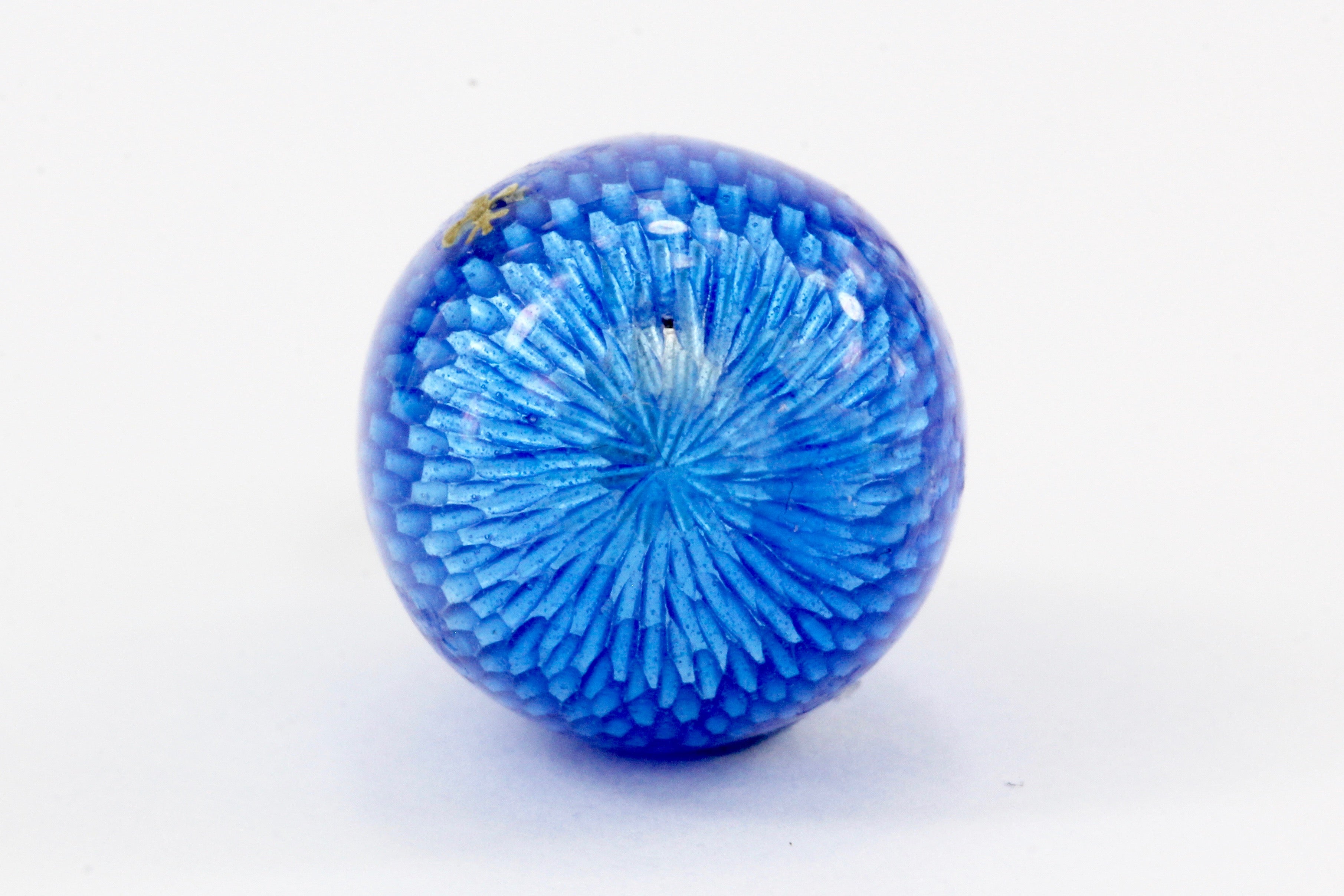 Soviet Era Russian 18K Yellow Gold Blue Guilloche Enamel Egg Pendant - Queen May