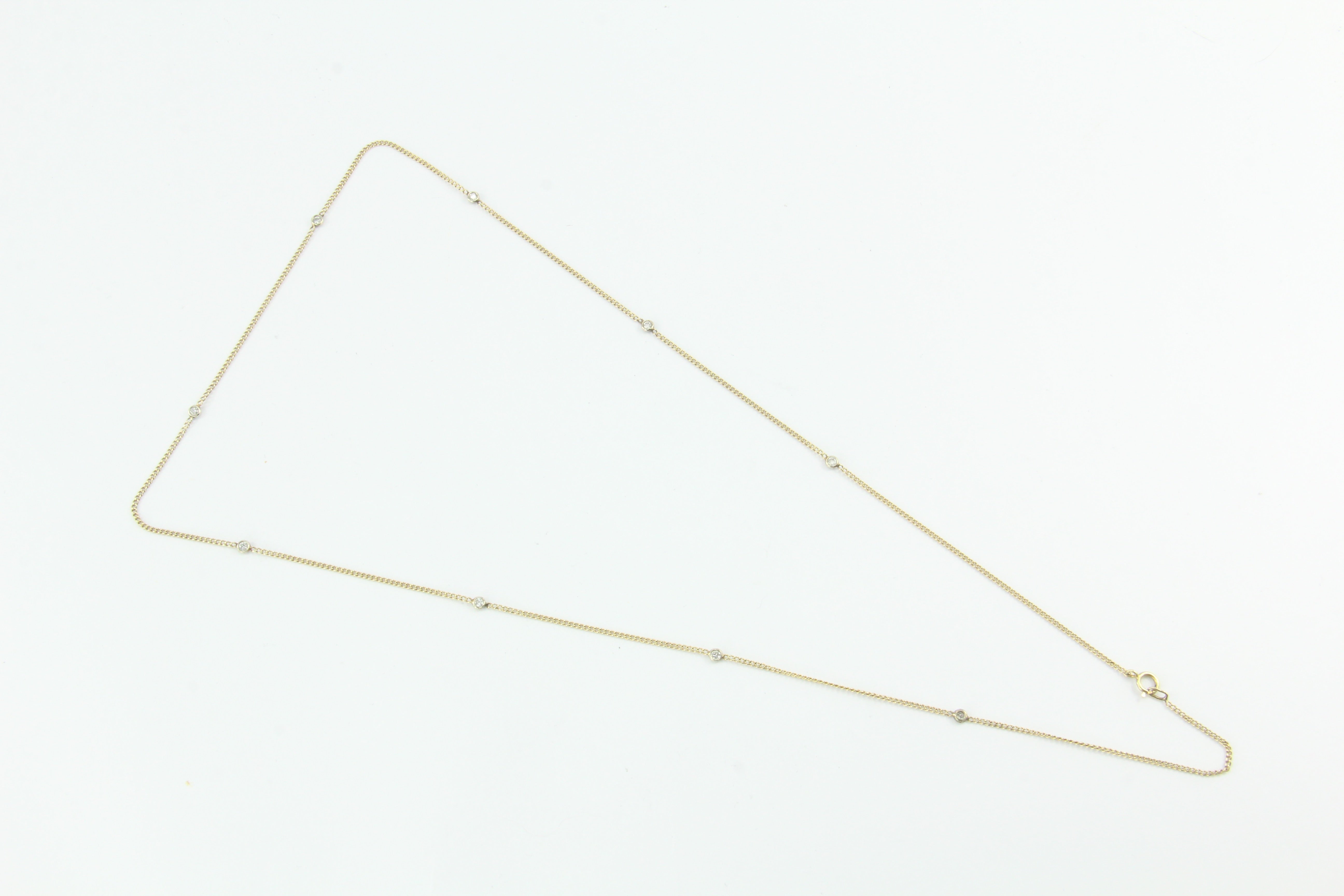 14K Yellow Gold Diamonds by the Yard Chain Necklace 25" - Queen May