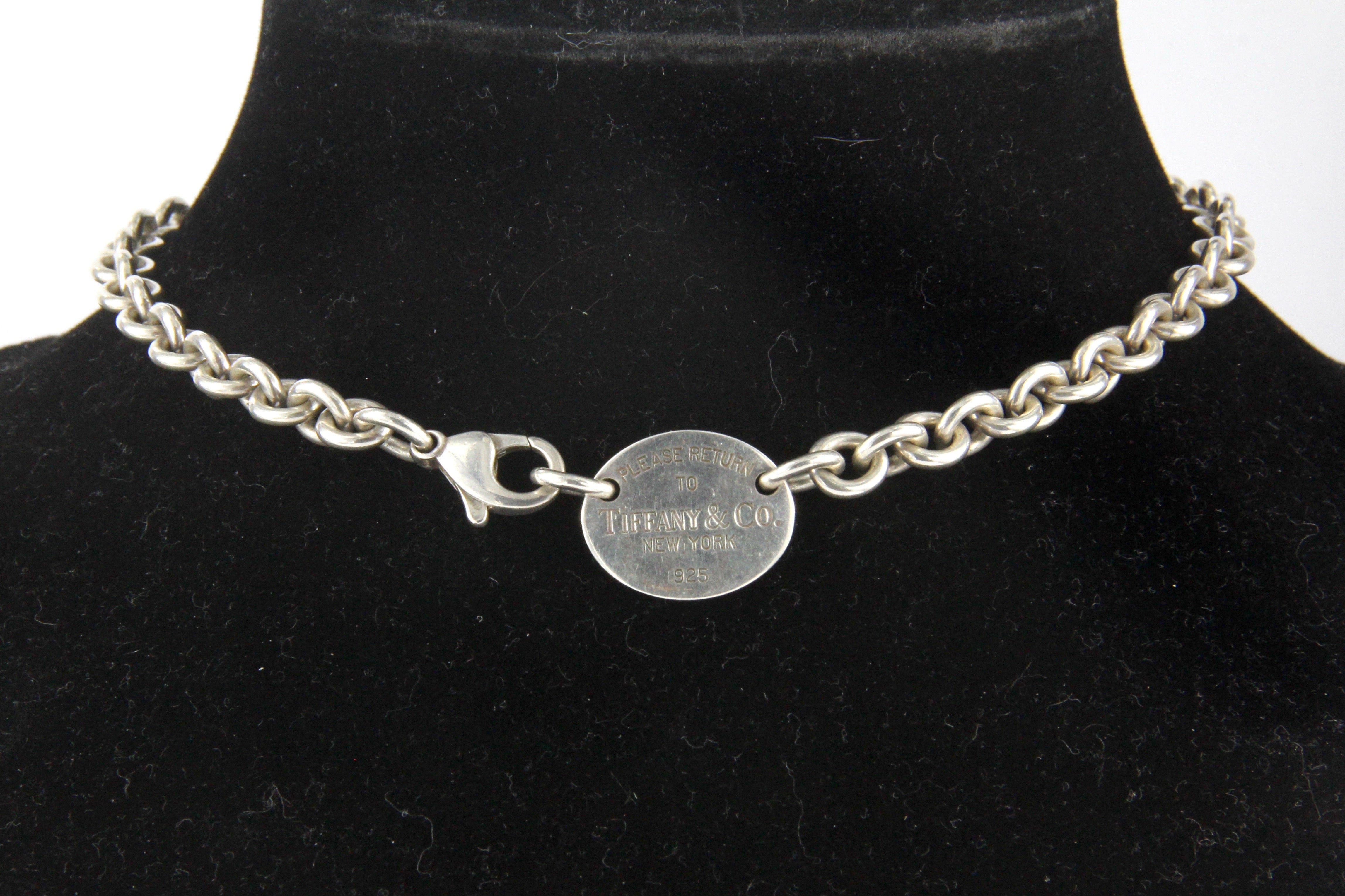 Tiffany & Co Please Return to Oval Tag Sterling Silver Necklace - Queen May