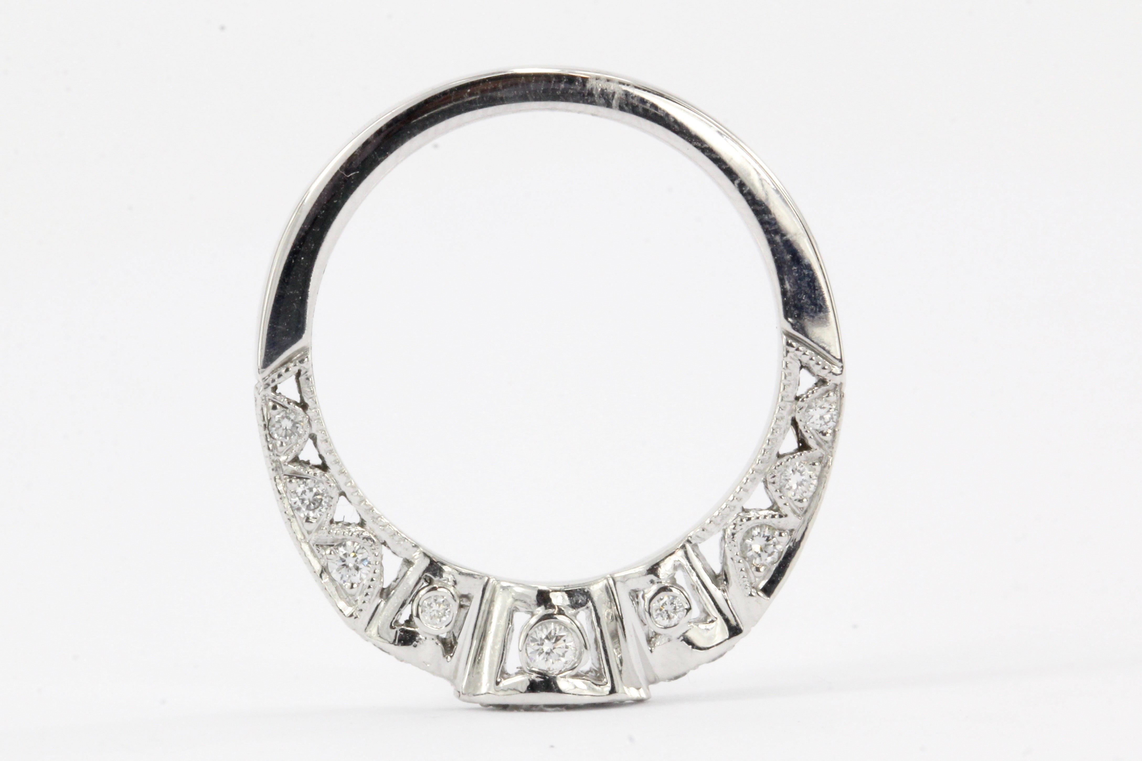 Tacori 18K White Gold Diamond Jacket Ring Size 5.75 - Queen May