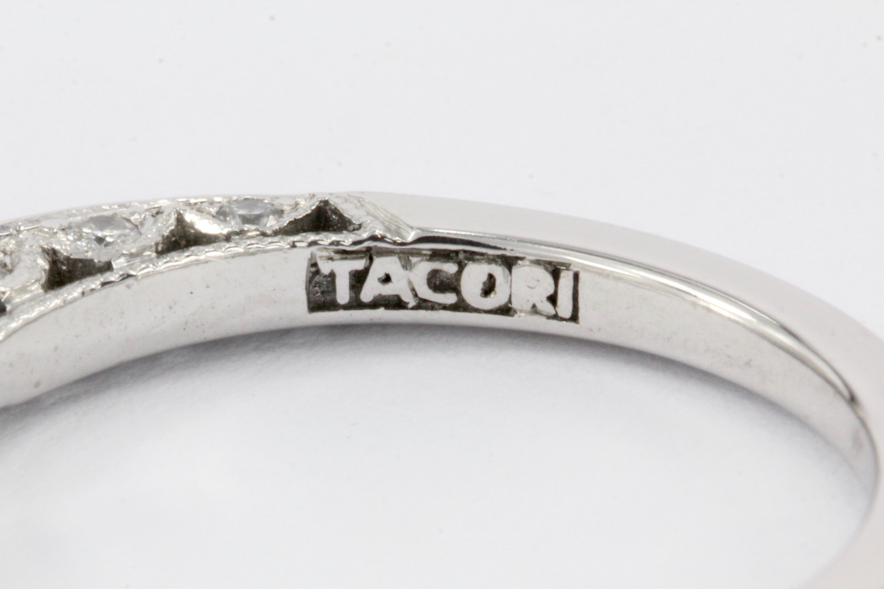 Tacori 18K White Gold Diamond Jacket Ring Size 5.75 - Queen May