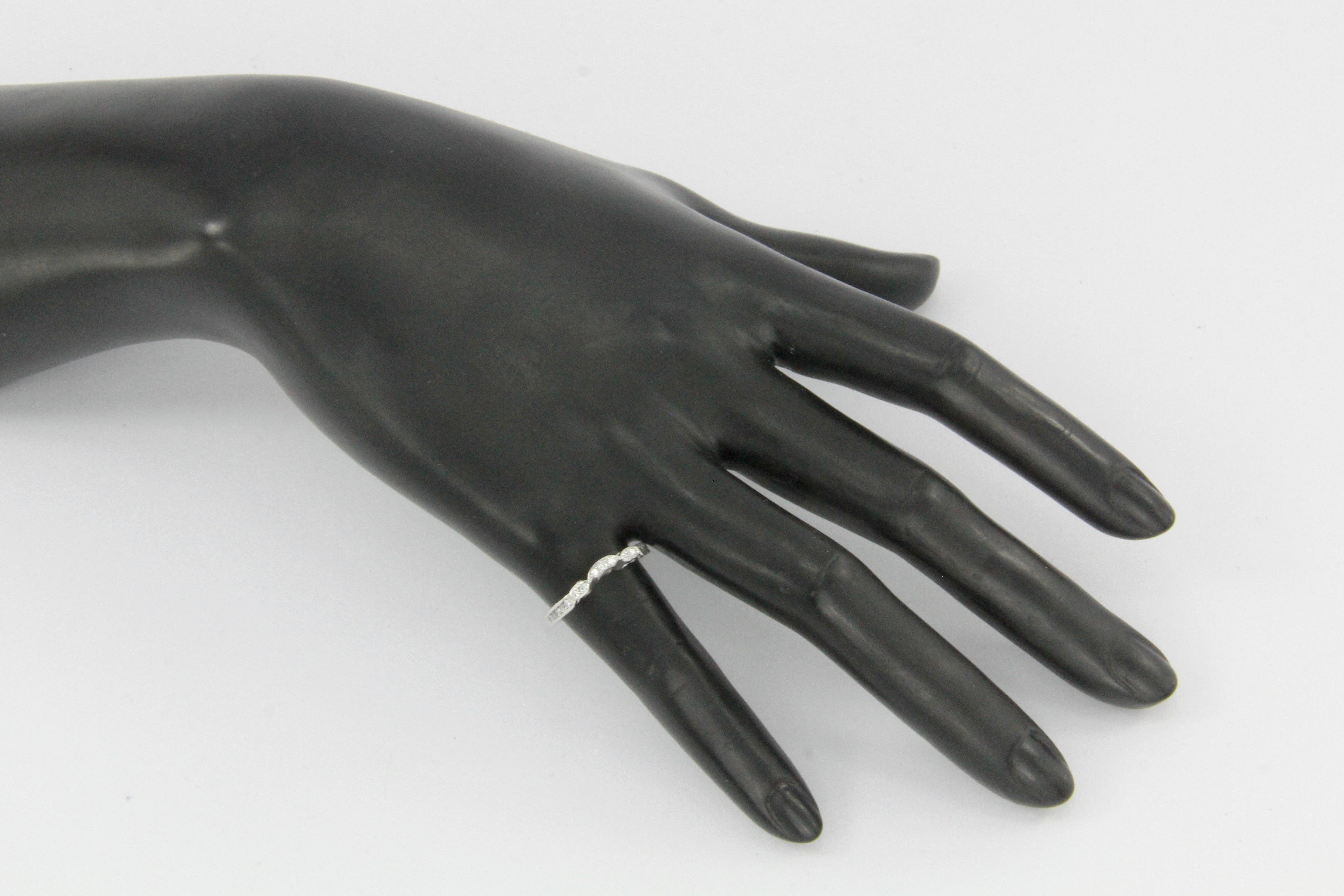 Tacori 18K White Gold Diamond Jacket Ring Size 5.75 - Queen May