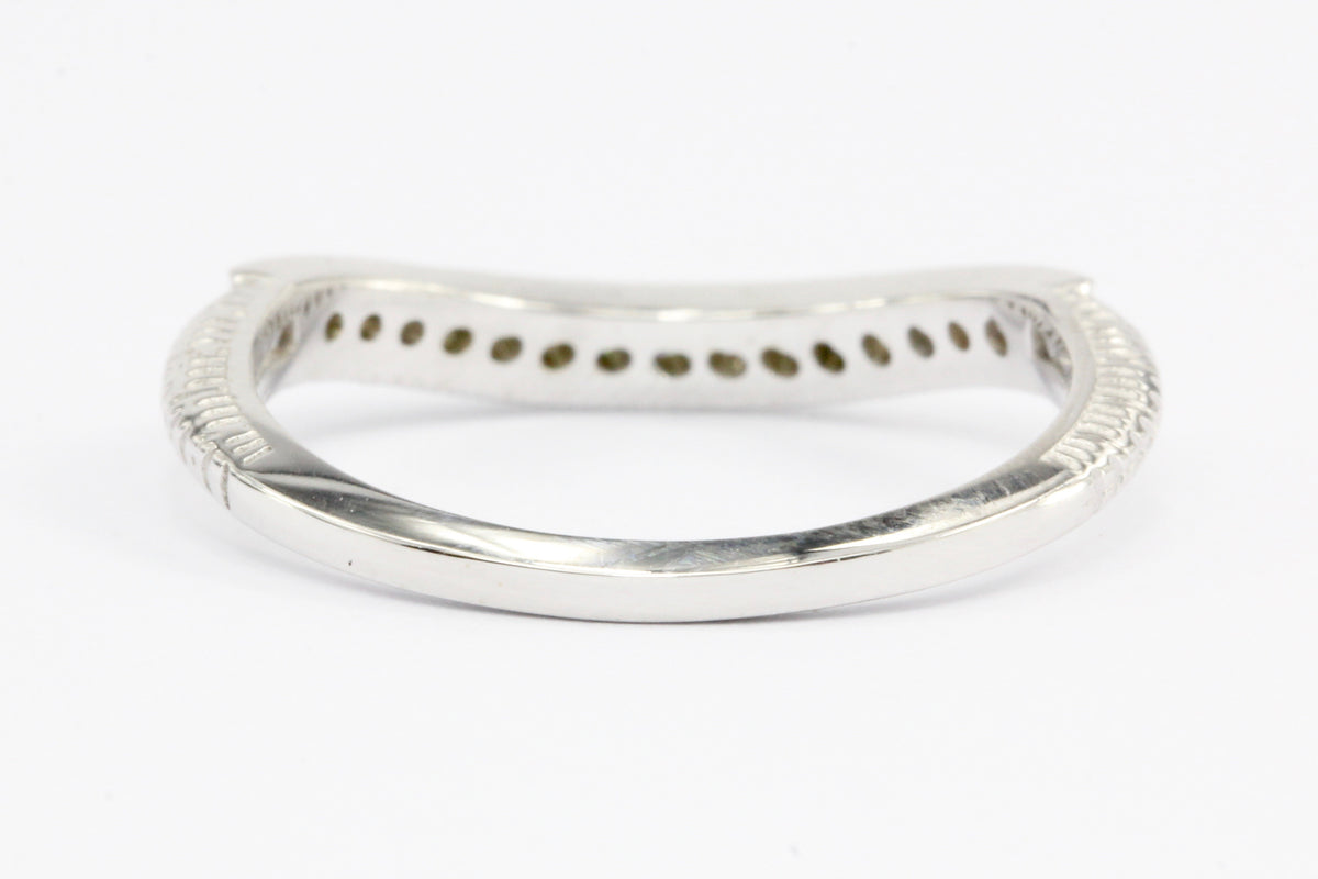 14K White Gold Half Eternity Diamond Band Ring Jacket Size 6.5 - Queen May