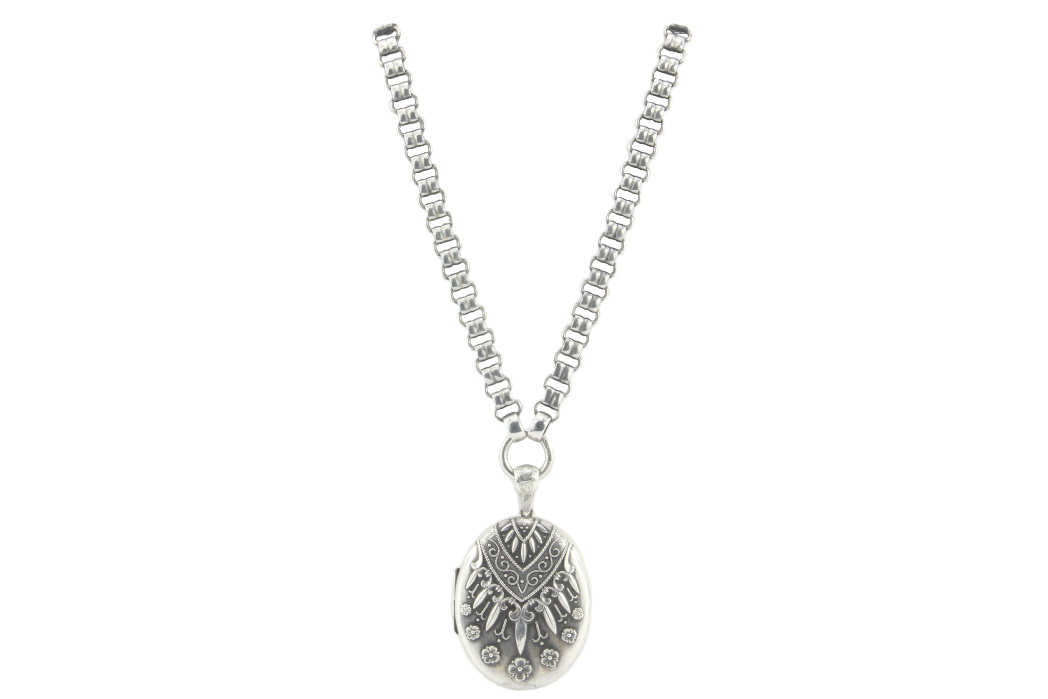 Victorian Sterling Silver Aesthetic Locket Pendant & Book Chain Necklace - Queen May
