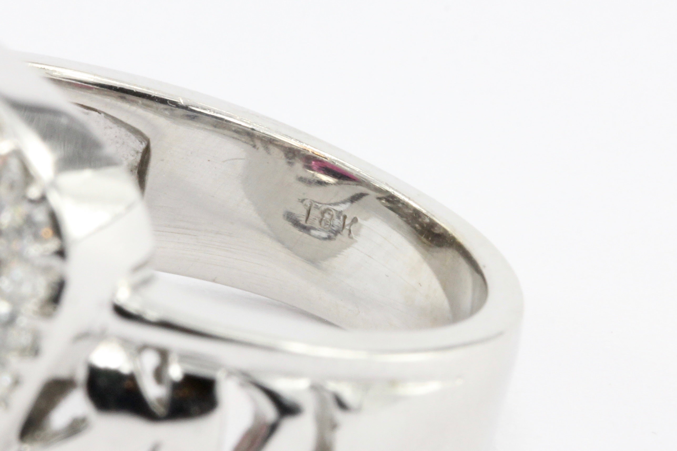 18K White Gold 3 Carat Rubellite Tourmaline Diamond Accent Ring - Queen May