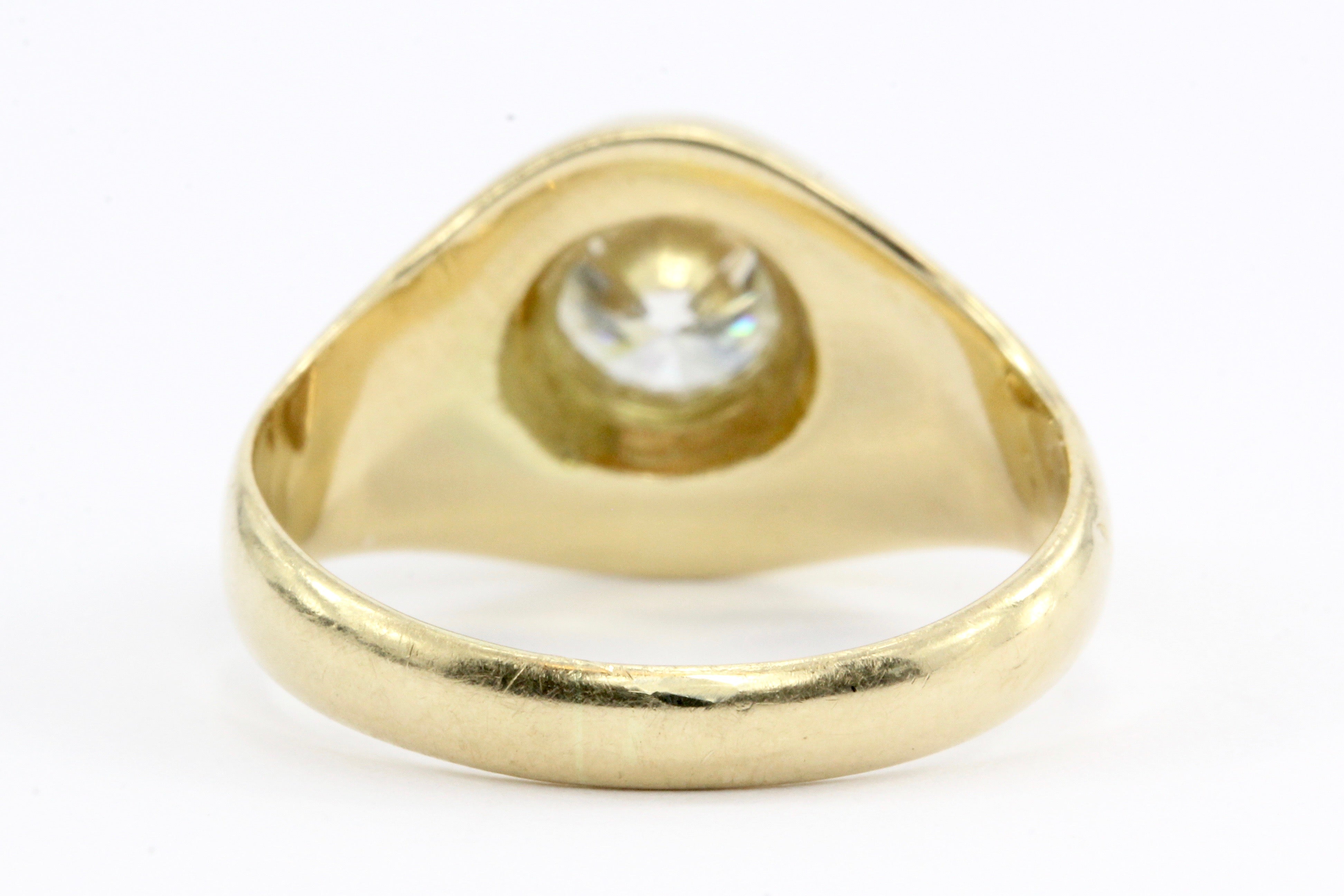 14K Gold 1 Carat Modern Gypsy Set Ring Size 7.5 - Queen May