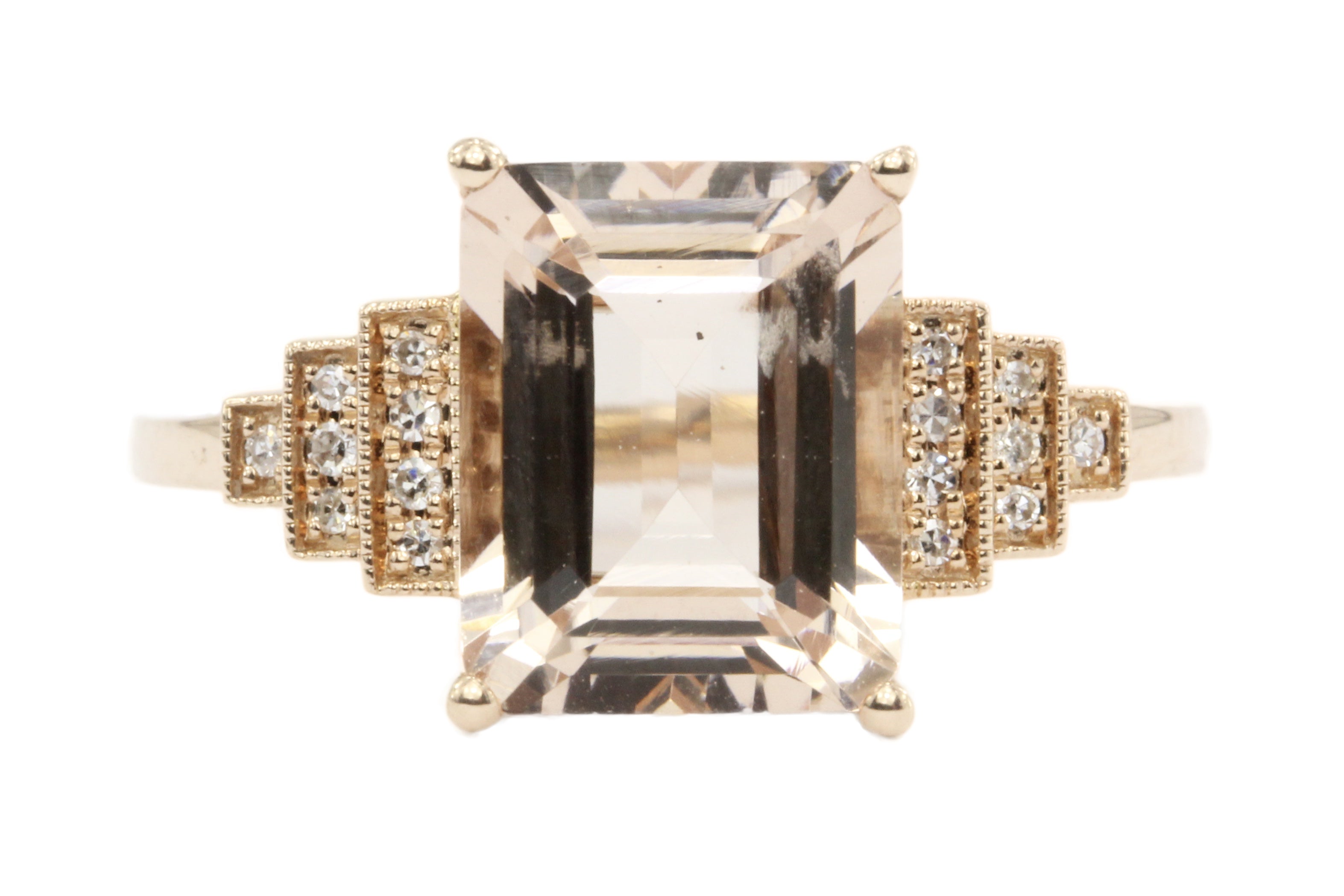 Effy 14K Rose Gold Morganite & Blush Diamond Ring - Queen May