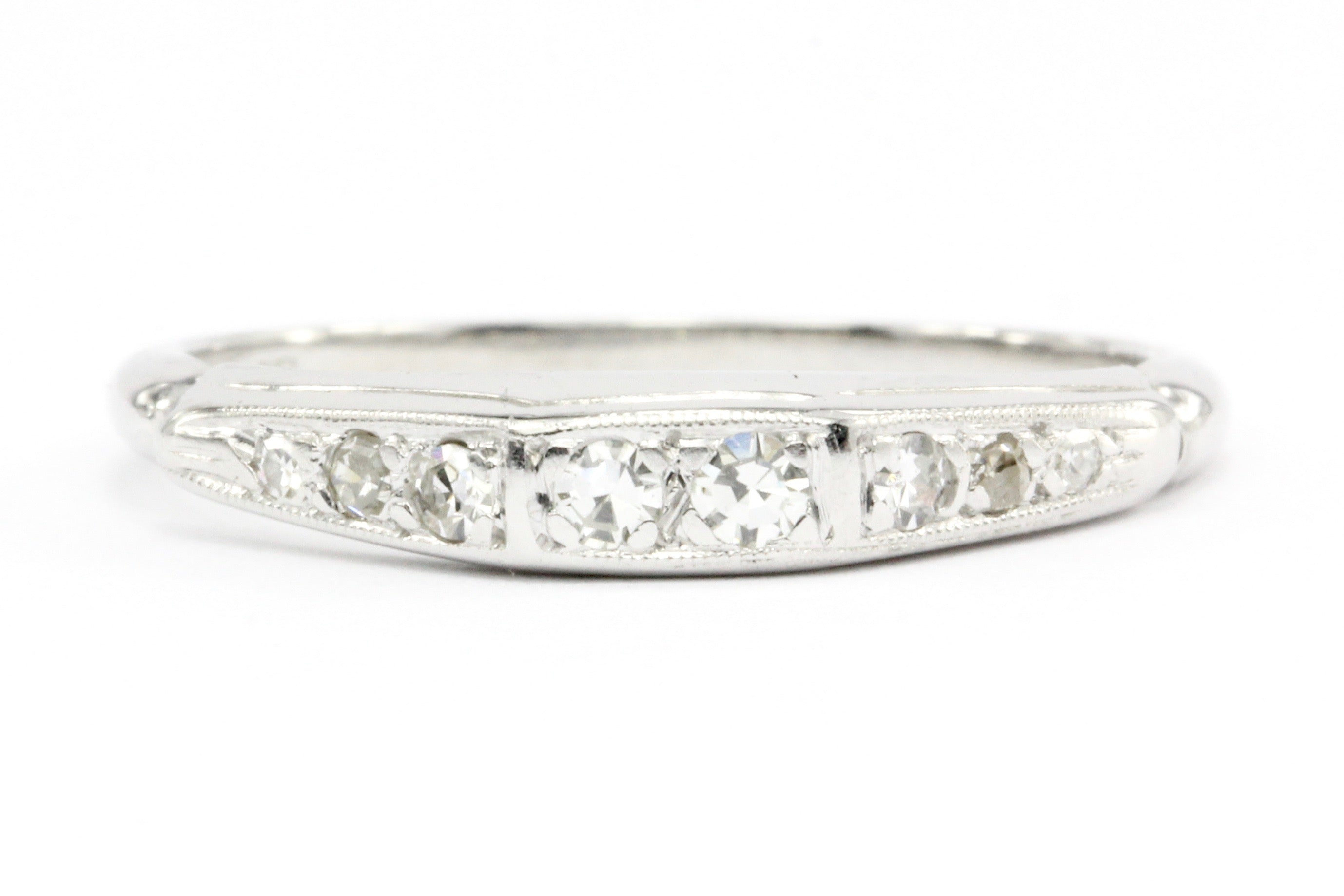 Art Deco 18K White Gold Single Cut Diamond Ring by Jabel - Queen May