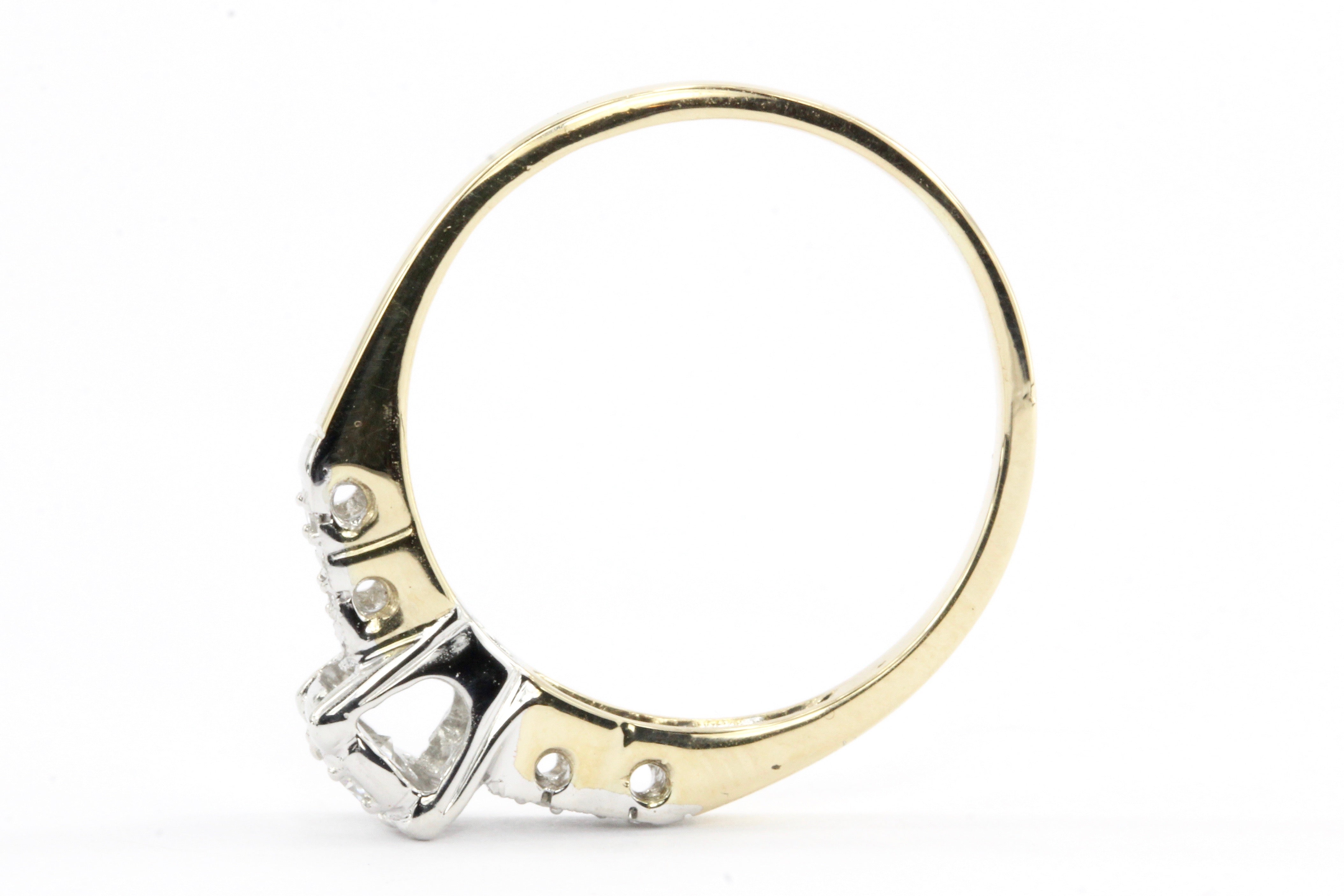 Retro 14K Gold Diamond Engagement Ring c.1940's - Queen May