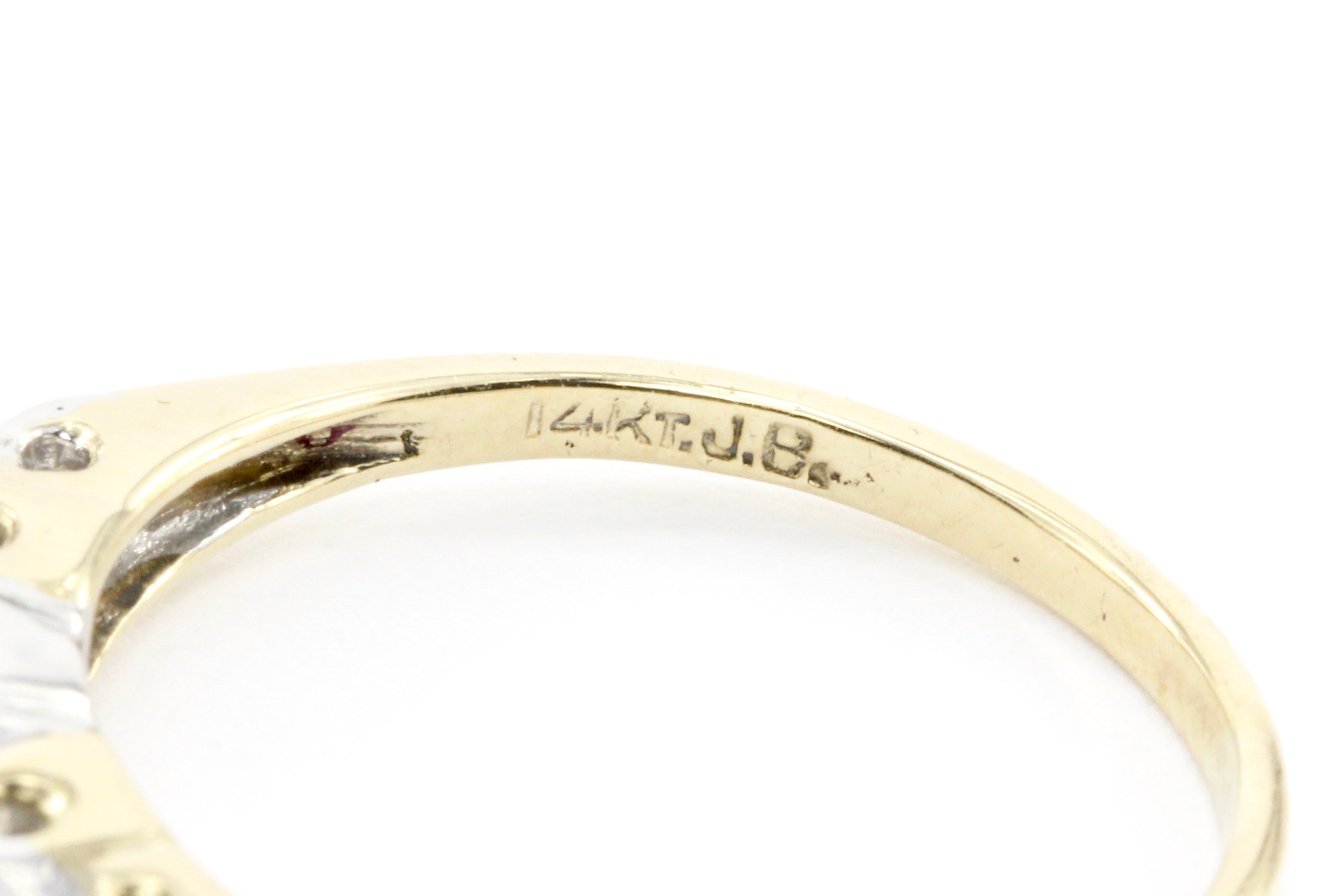 Retro 14K Gold Diamond Engagement Ring c.1940's - Queen May