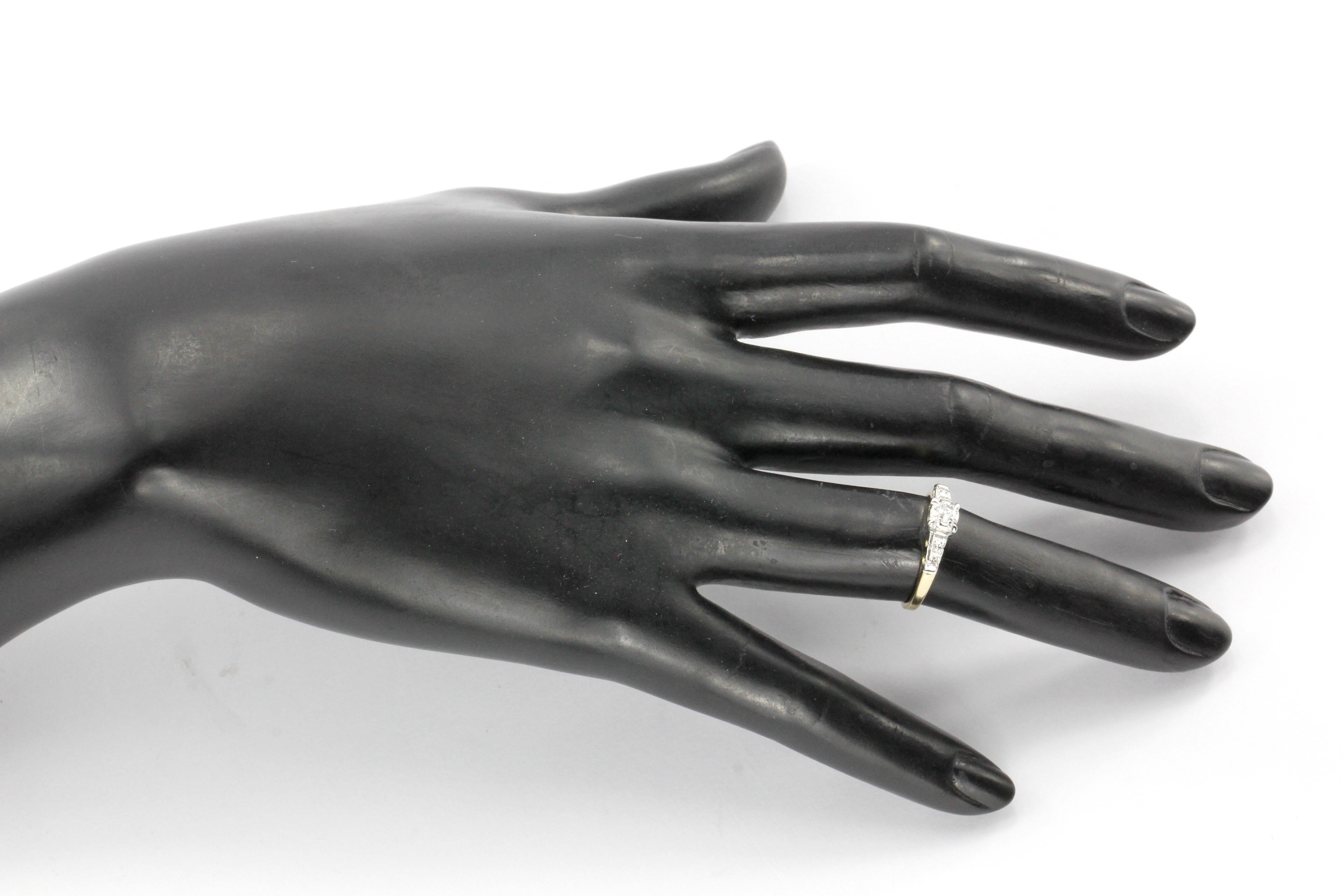 Retro 14K Gold Diamond Engagement Ring c.1940's - Queen May