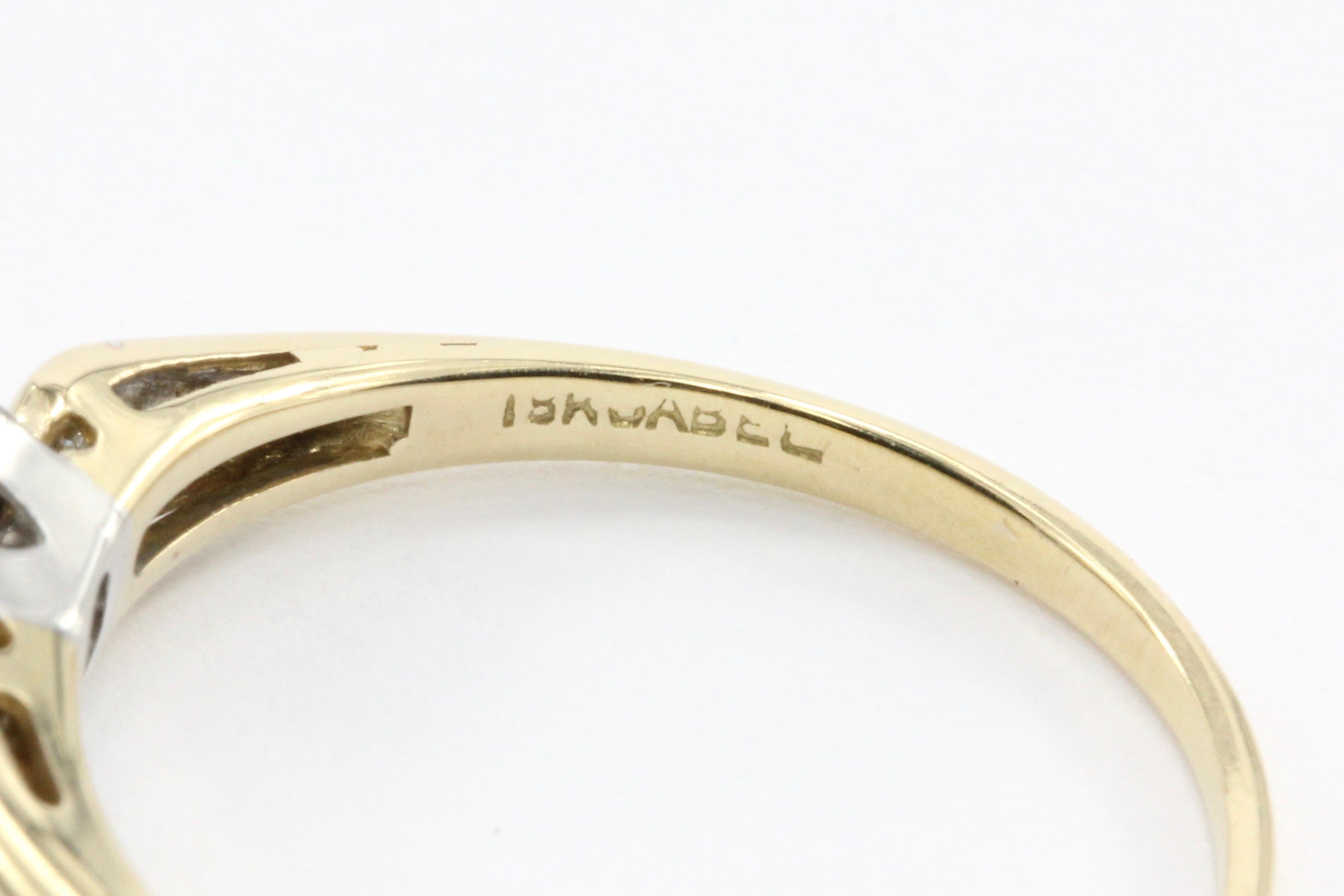 Retro 18K Gold 3 Stone Diamond Engagement by Jabel c.1950's - Queen May