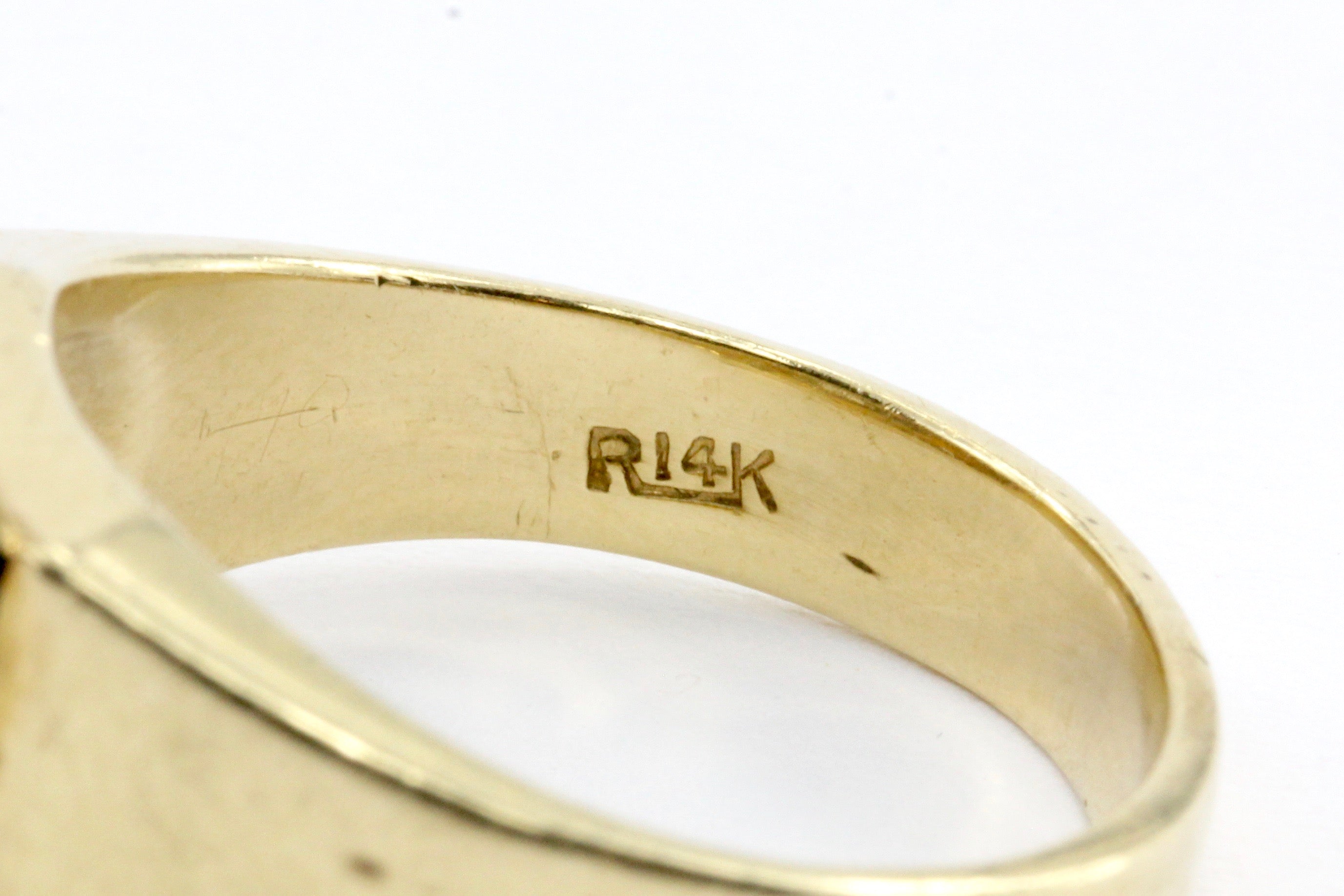Retro 14K Gold & Transition Diamond & Onyx Ring by Rosenthal & Kaplan c.1930's - Queen May