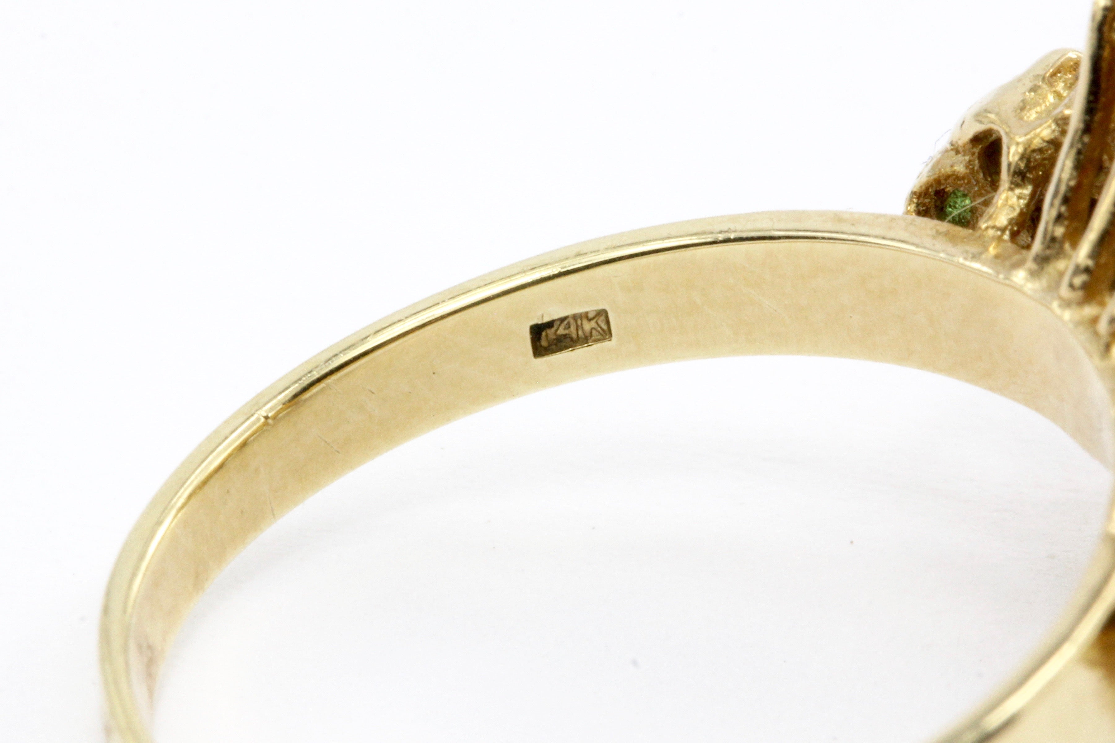 Vintage 14k Gold Opal & Green Tourmaline Cocktail Ring - Queen May