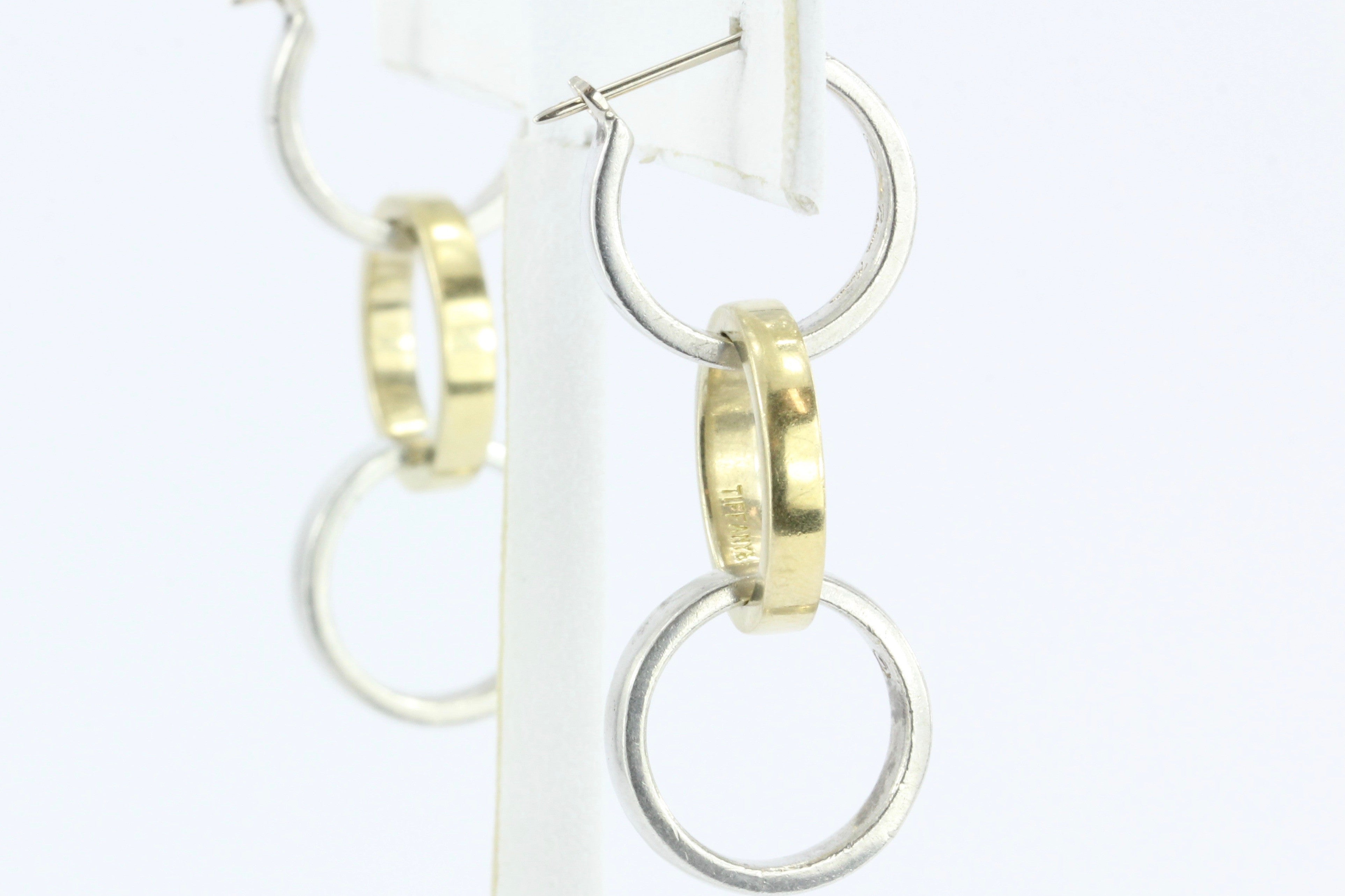 Tiffany & Co Paloma Picasso Sterling Silver 18K Gold Triple Hoop Earrings - Queen May