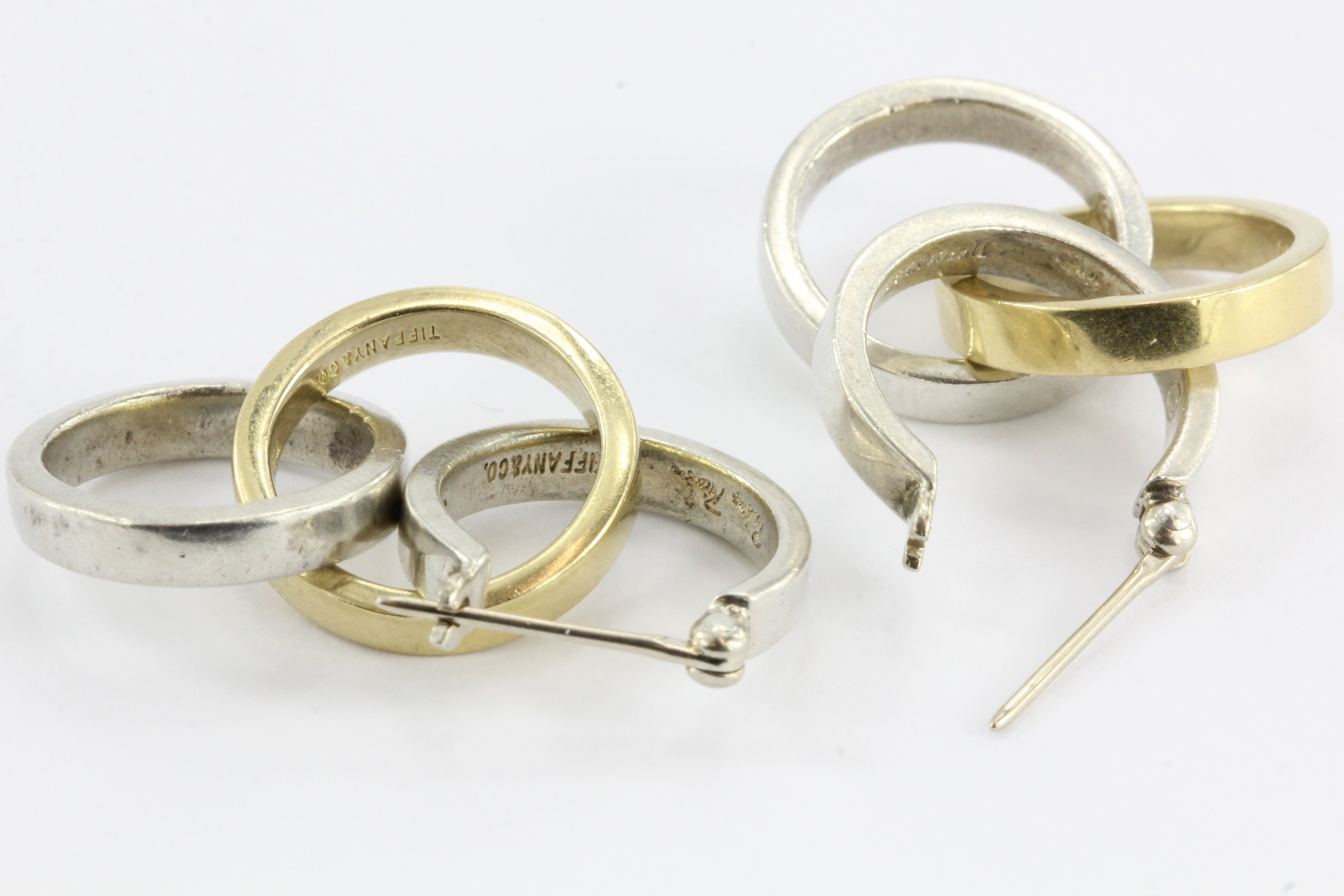 Tiffany & Co Paloma Picasso Sterling Silver 18K Gold Triple Hoop Earrings - Queen May