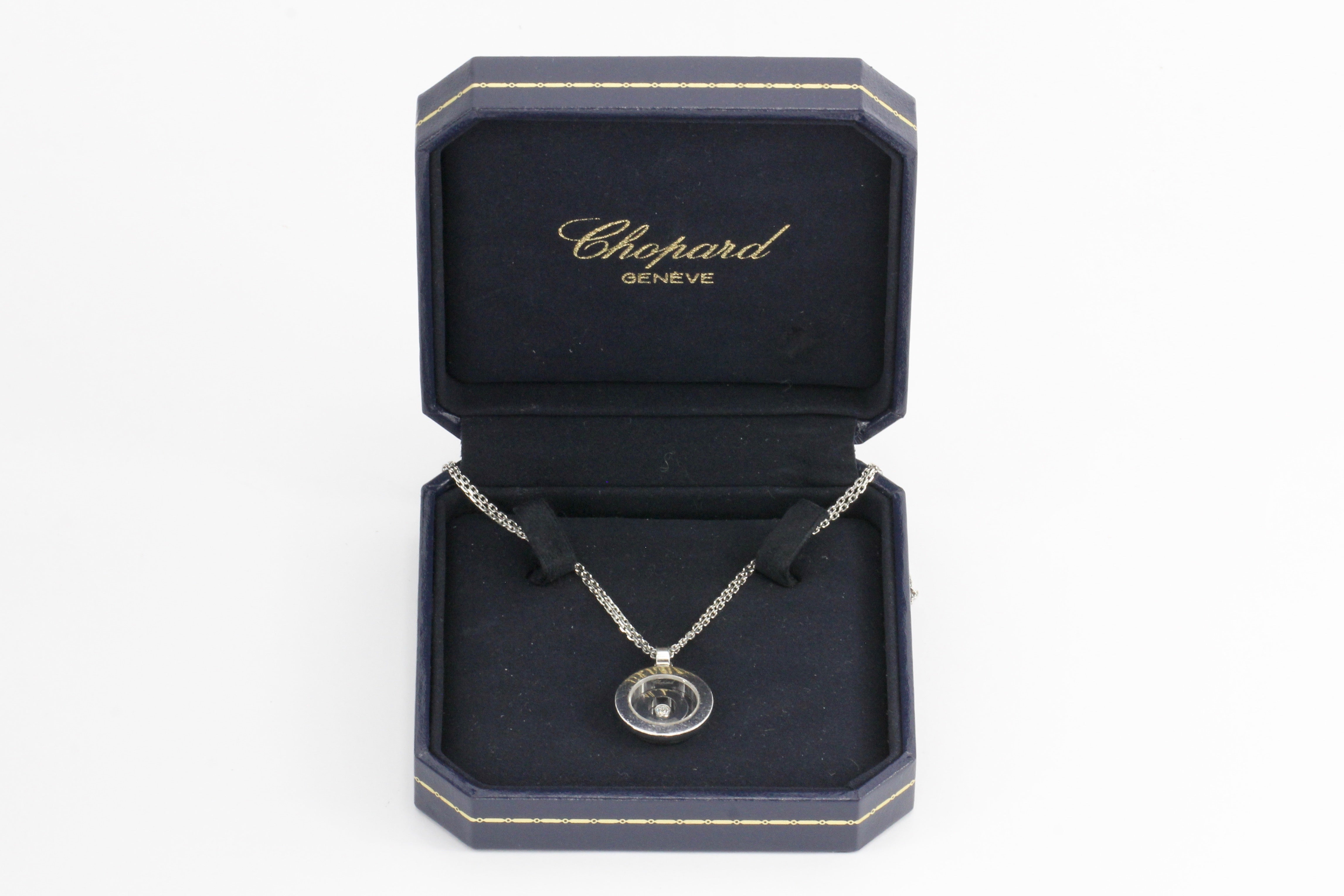 18K White Gold Chopard Floating Diamond Pendant - Queen May