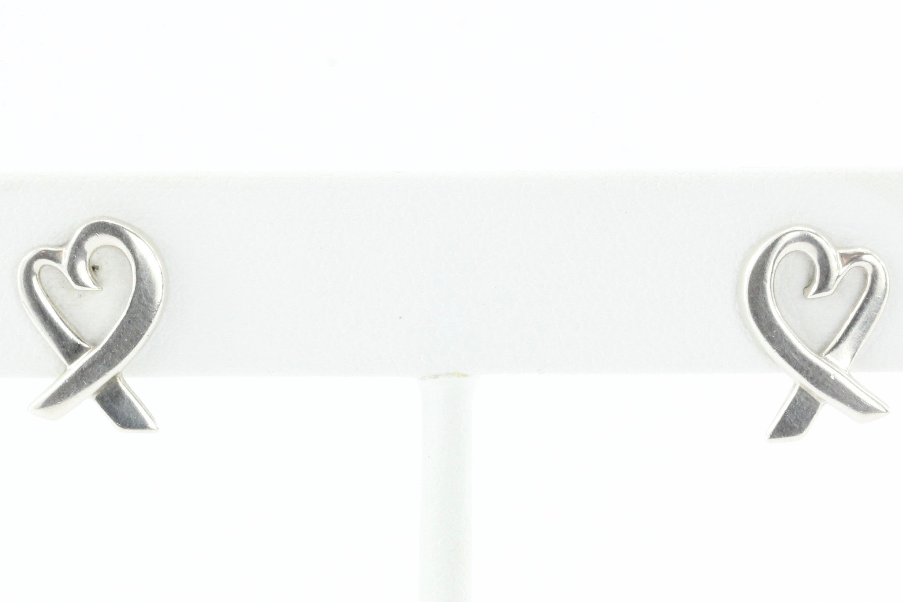 Tiffany & Co Sterling Silver Paloma Picasso Loving Heart Earrings - Queen May