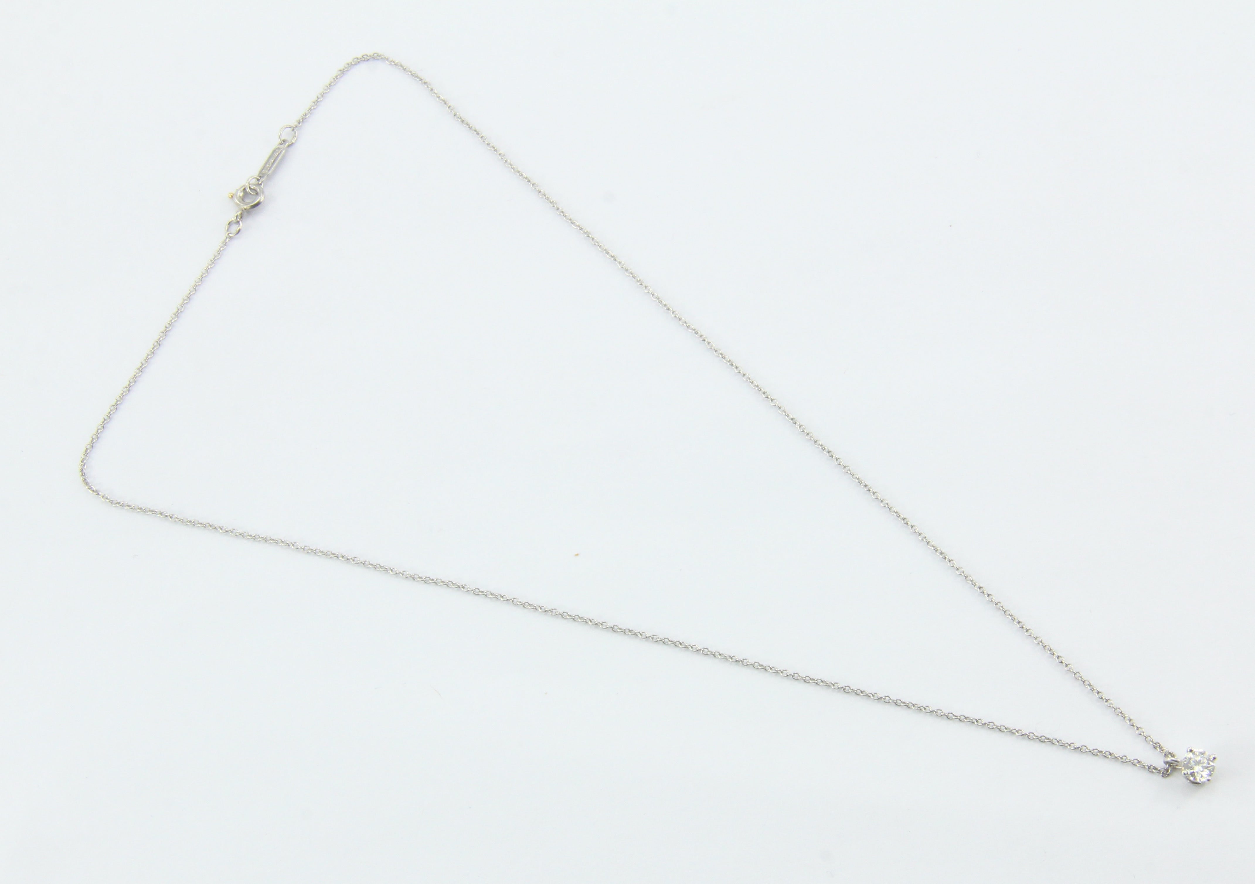 Tiffany & Co Platinum .35 Carat Diamond Necklace 16.5" - Queen May