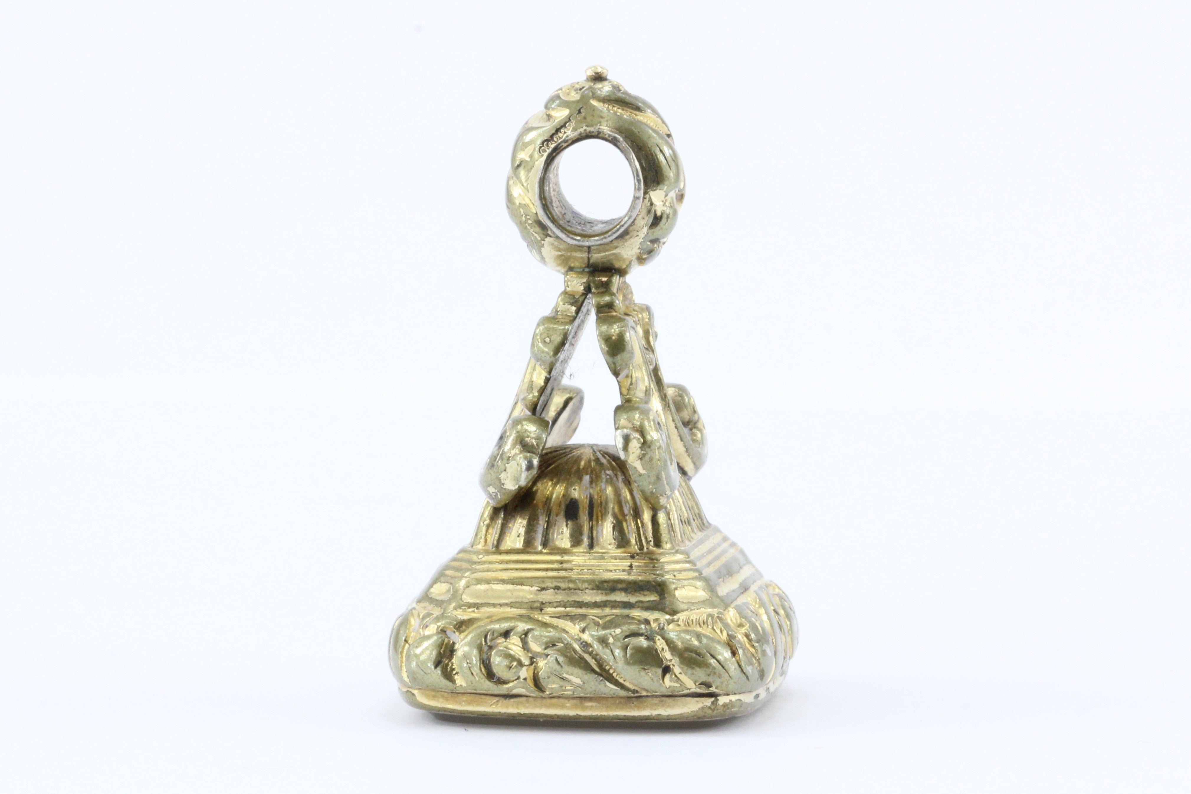 Antique Victorian Gold Filled White Agate Watch Fob Tassie Pendant Charm c.1860 - Queen May
