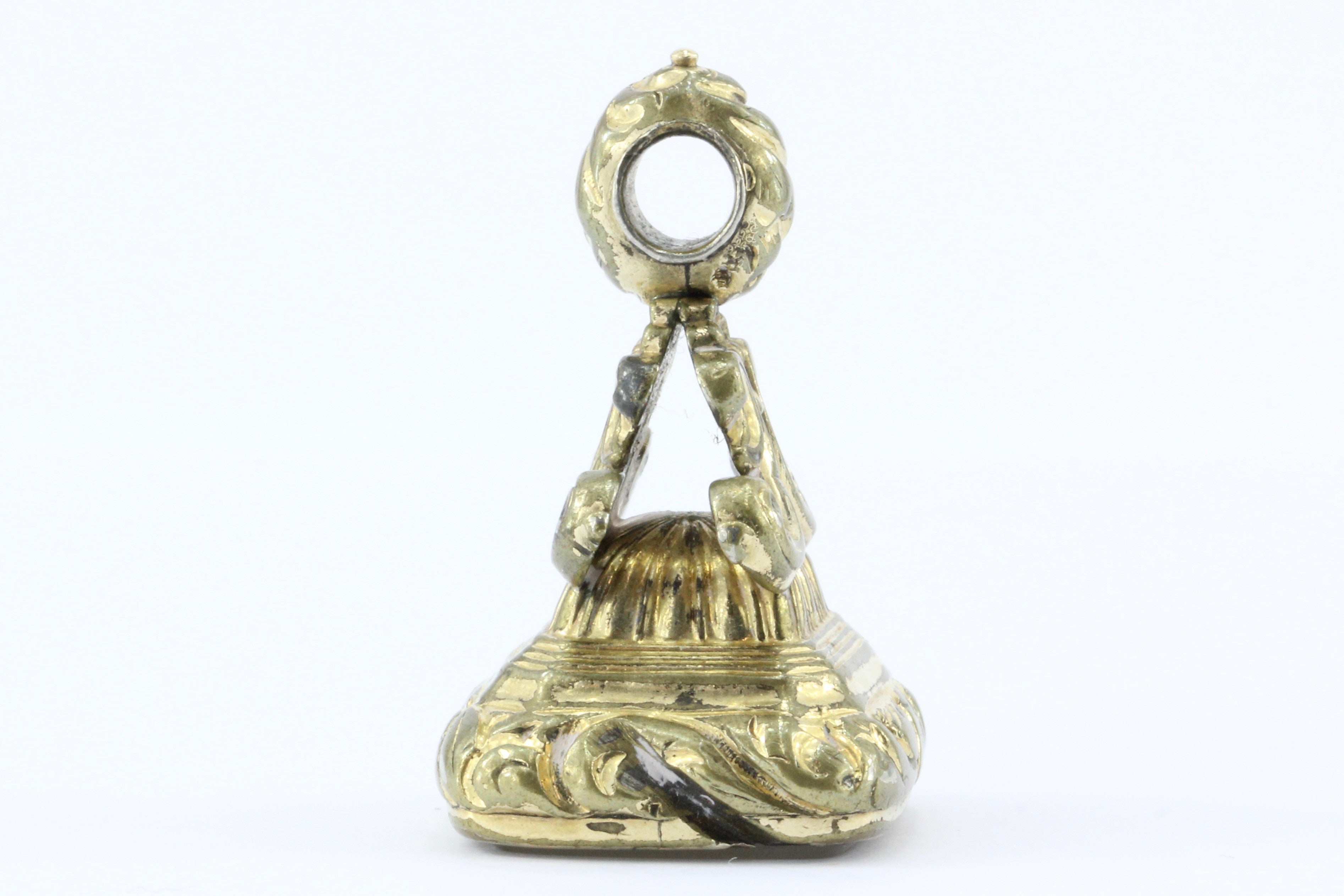 Antique Victorian Gold Filled White Agate Watch Fob Tassie Pendant Charm c.1860 - Queen May