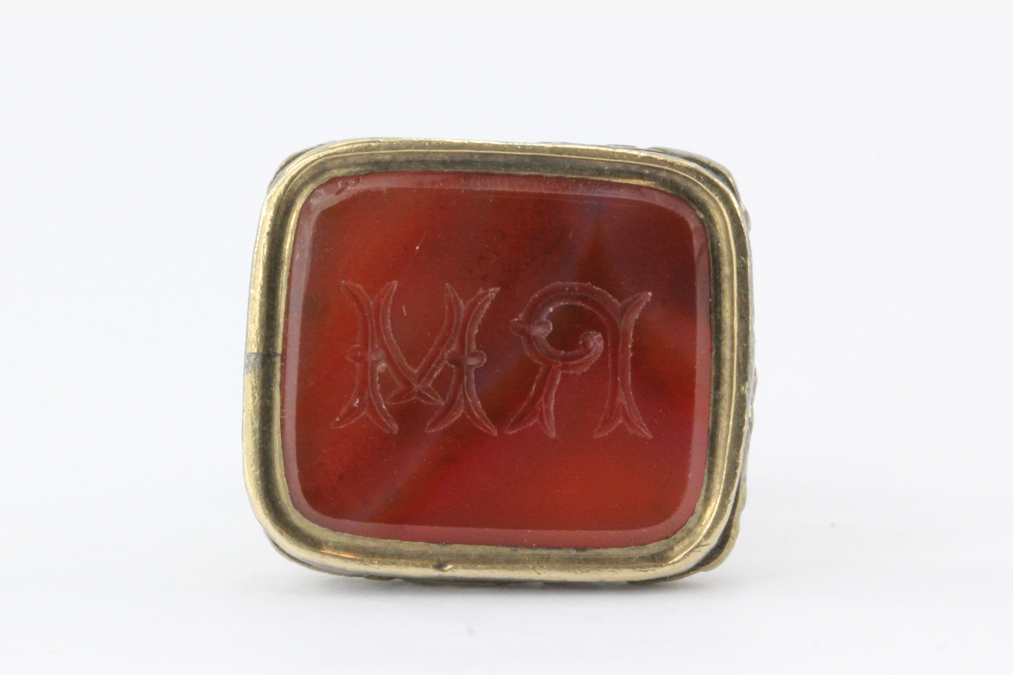 Victorian Gold Filled Carnelian Signet Watch Fob Tassie Pendant c.1860 - Queen May