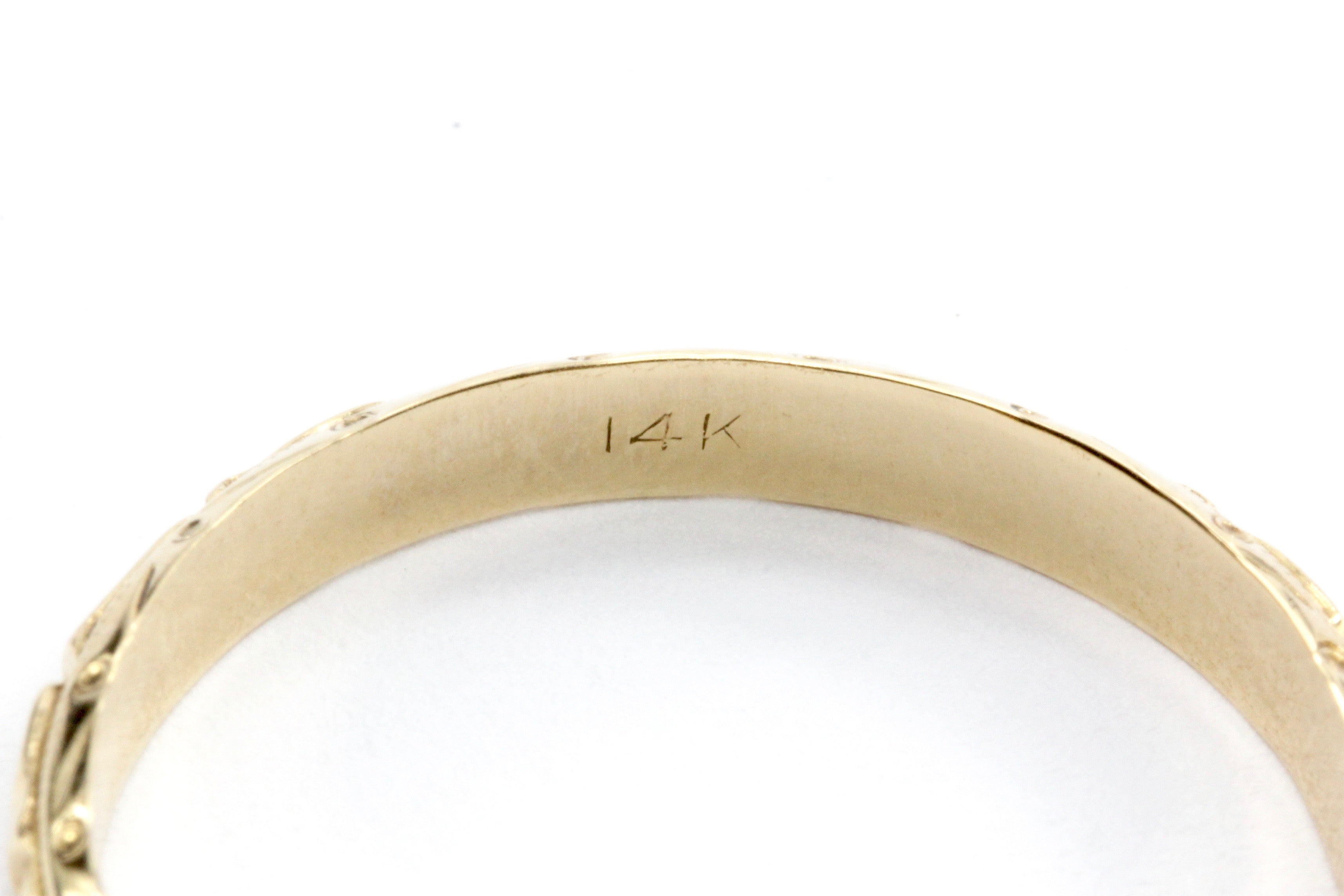 Art Deco 14K Rose Gold Mens Wedding Band c.1940's Size 9.75 - Queen May