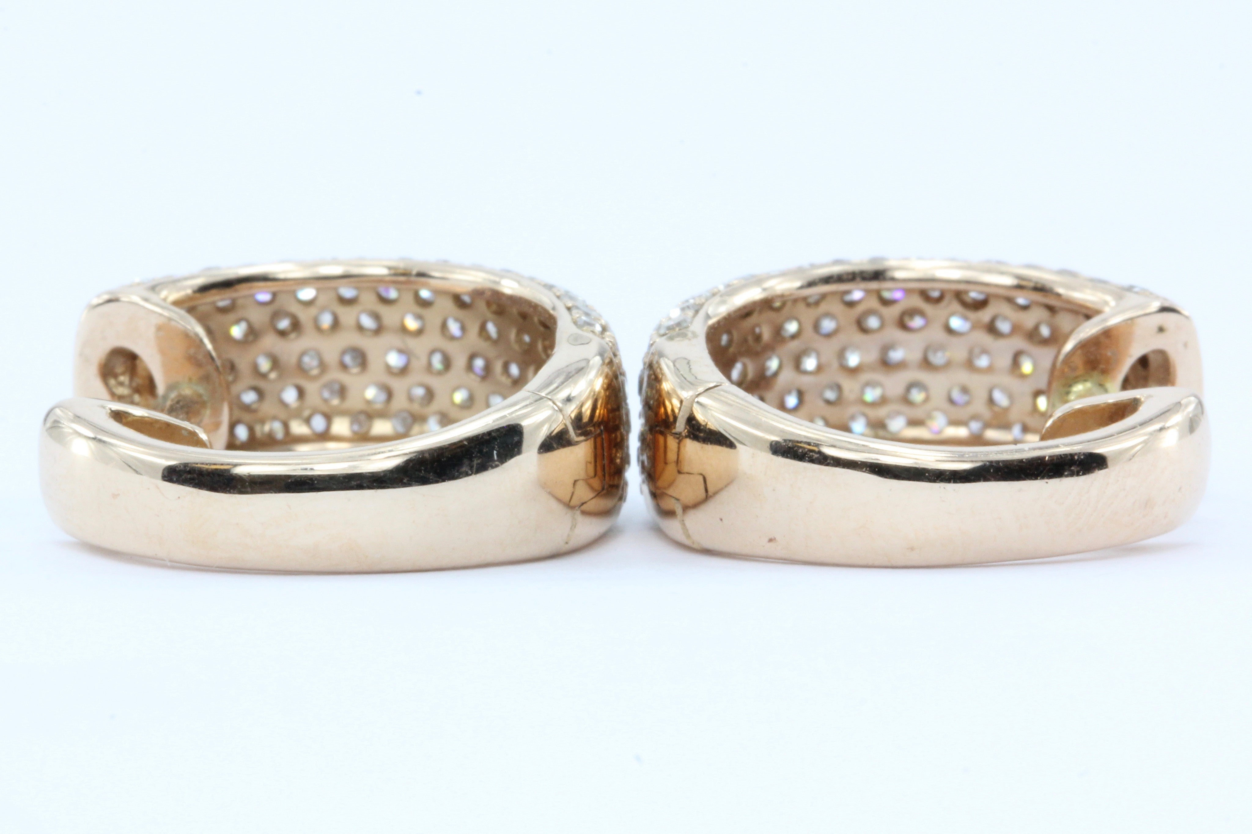 Effy Pave Classica 14K Rose Gold Hoop Huggie Diamond Earrings - Queen May