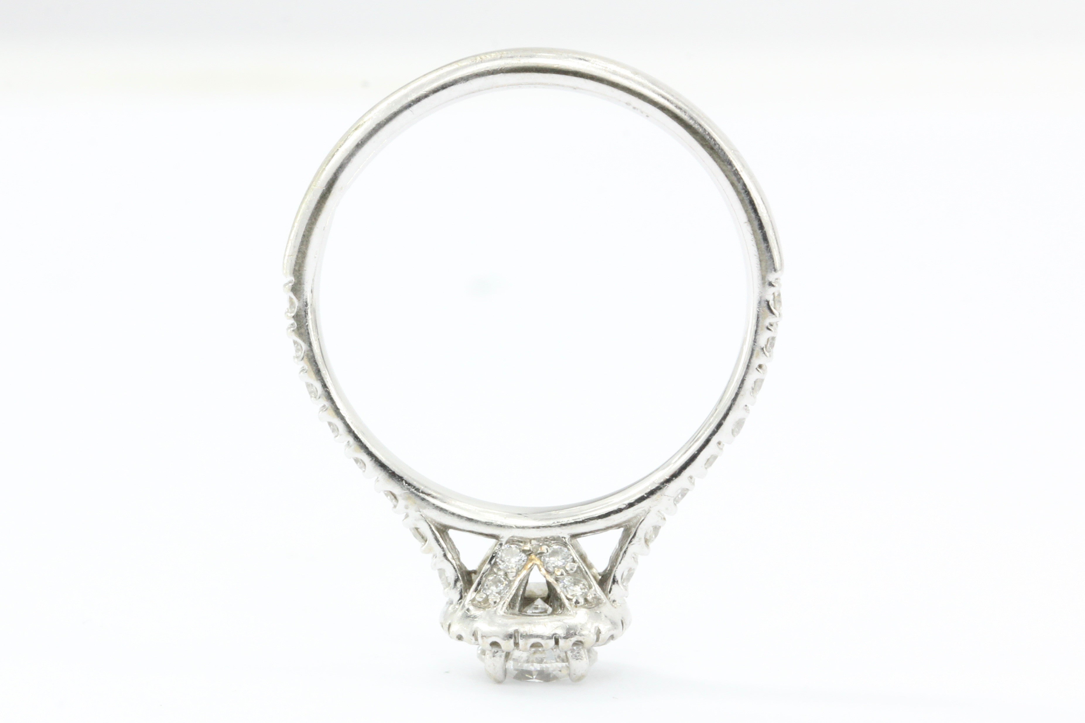 14k White Gold .51 Carat Diamond Engagement Ring Size 6.75 - Queen May