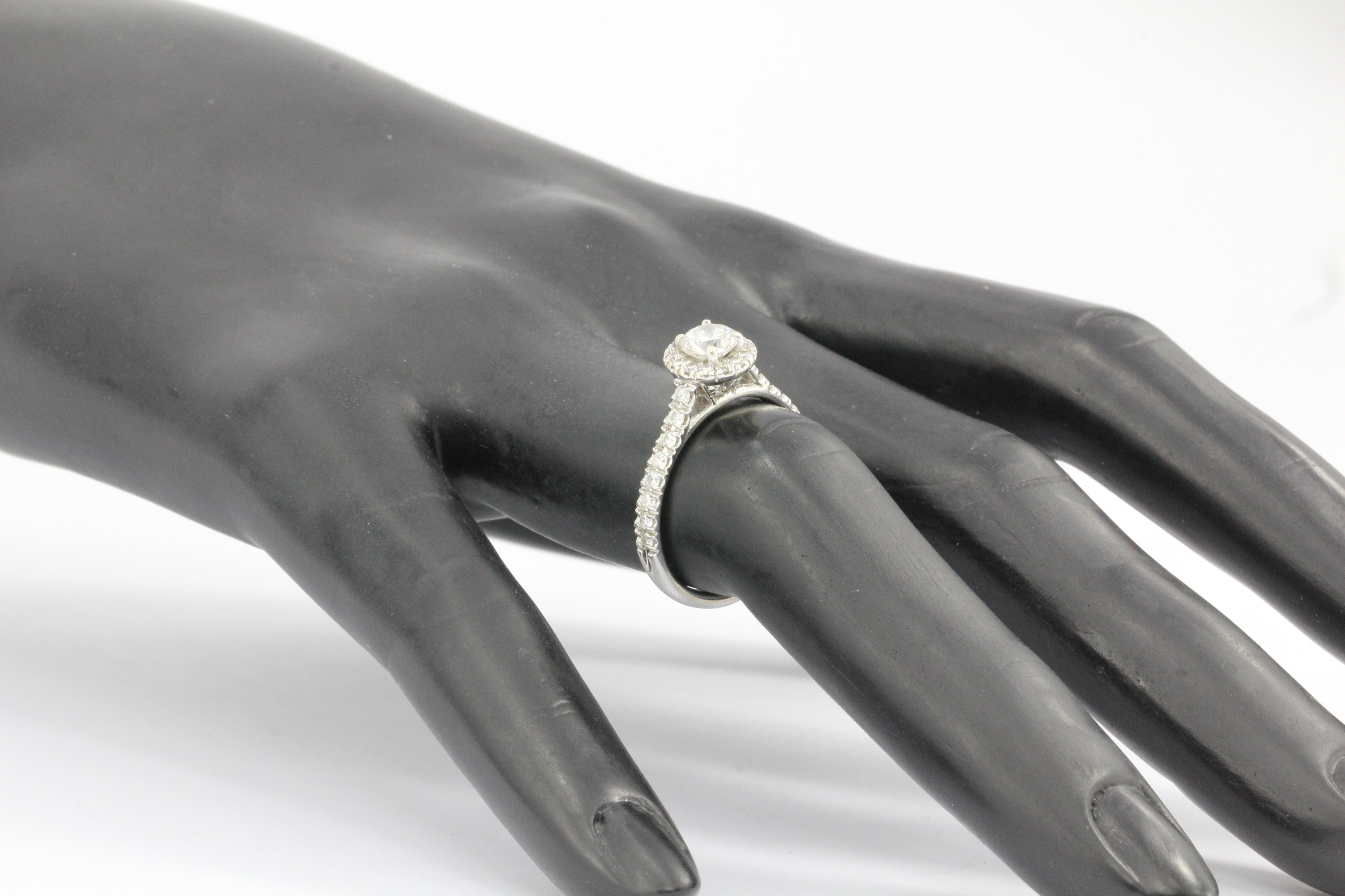 14k White Gold .51 Carat Diamond Engagement Ring Size 6.75 - Queen May