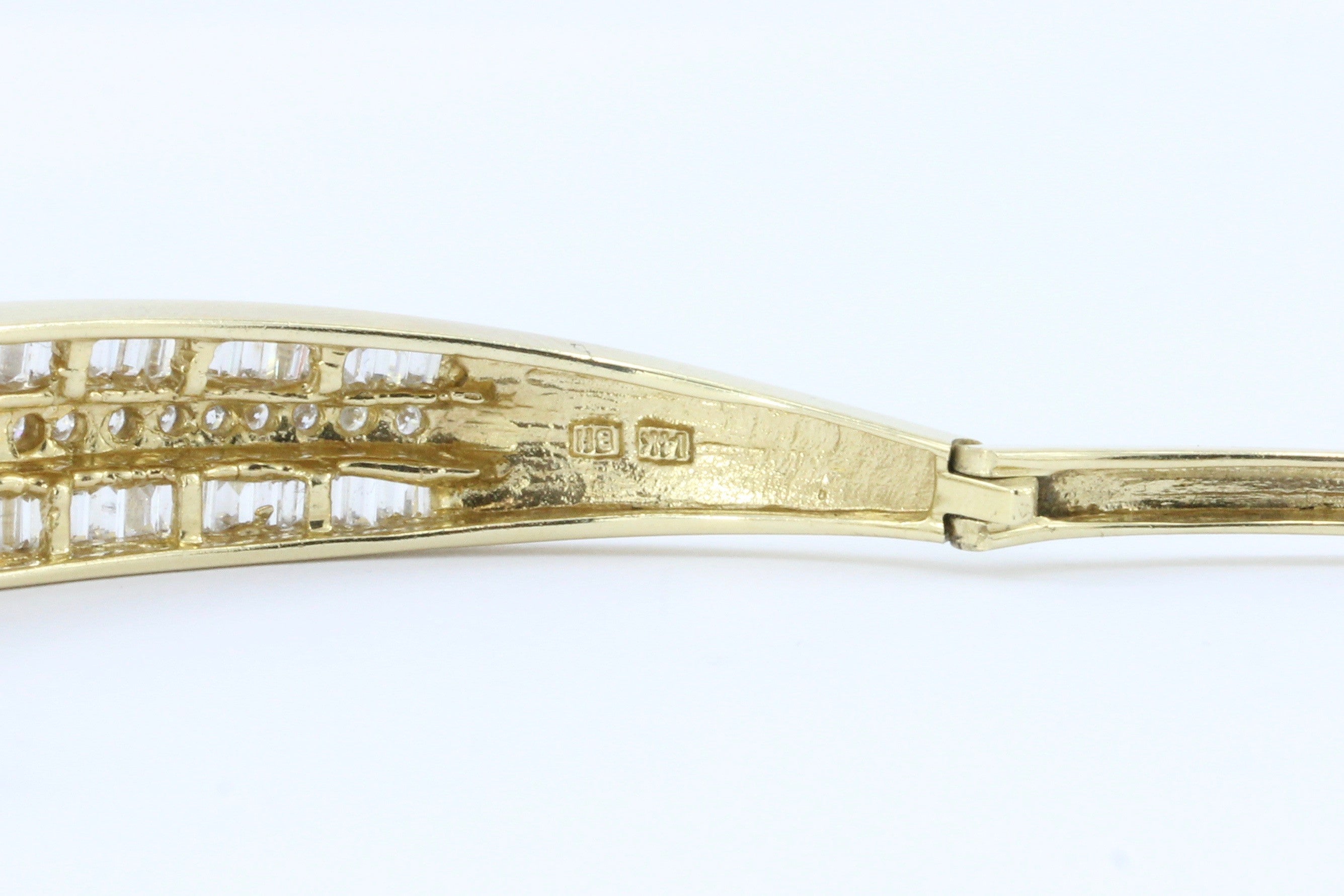 14K Gold 3 Carat Diamond Bangle Bracelet - Queen May