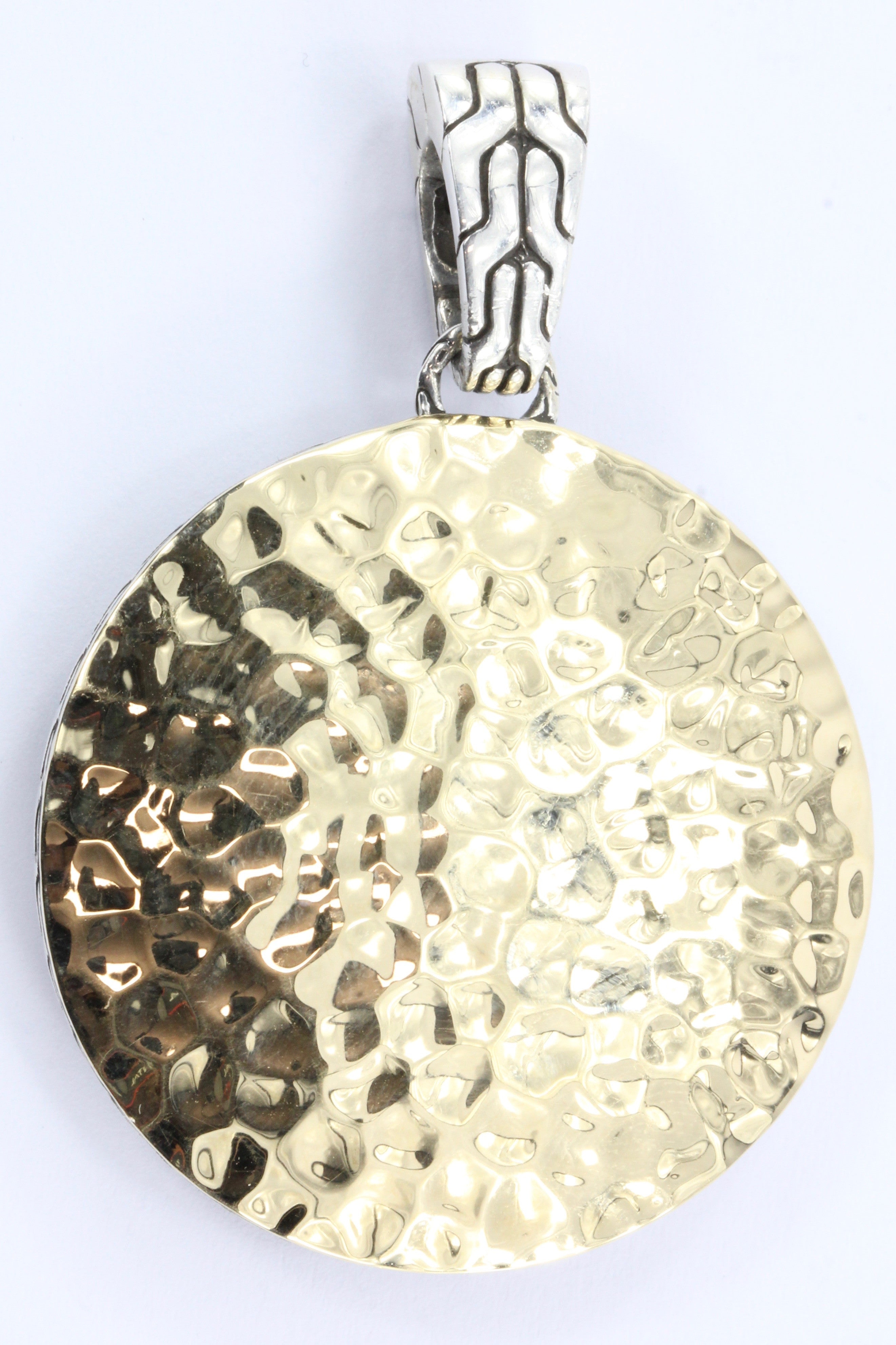 John Hardy Palu Hammered 18k & Sterling Silver Pendant Enhancer - Queen May