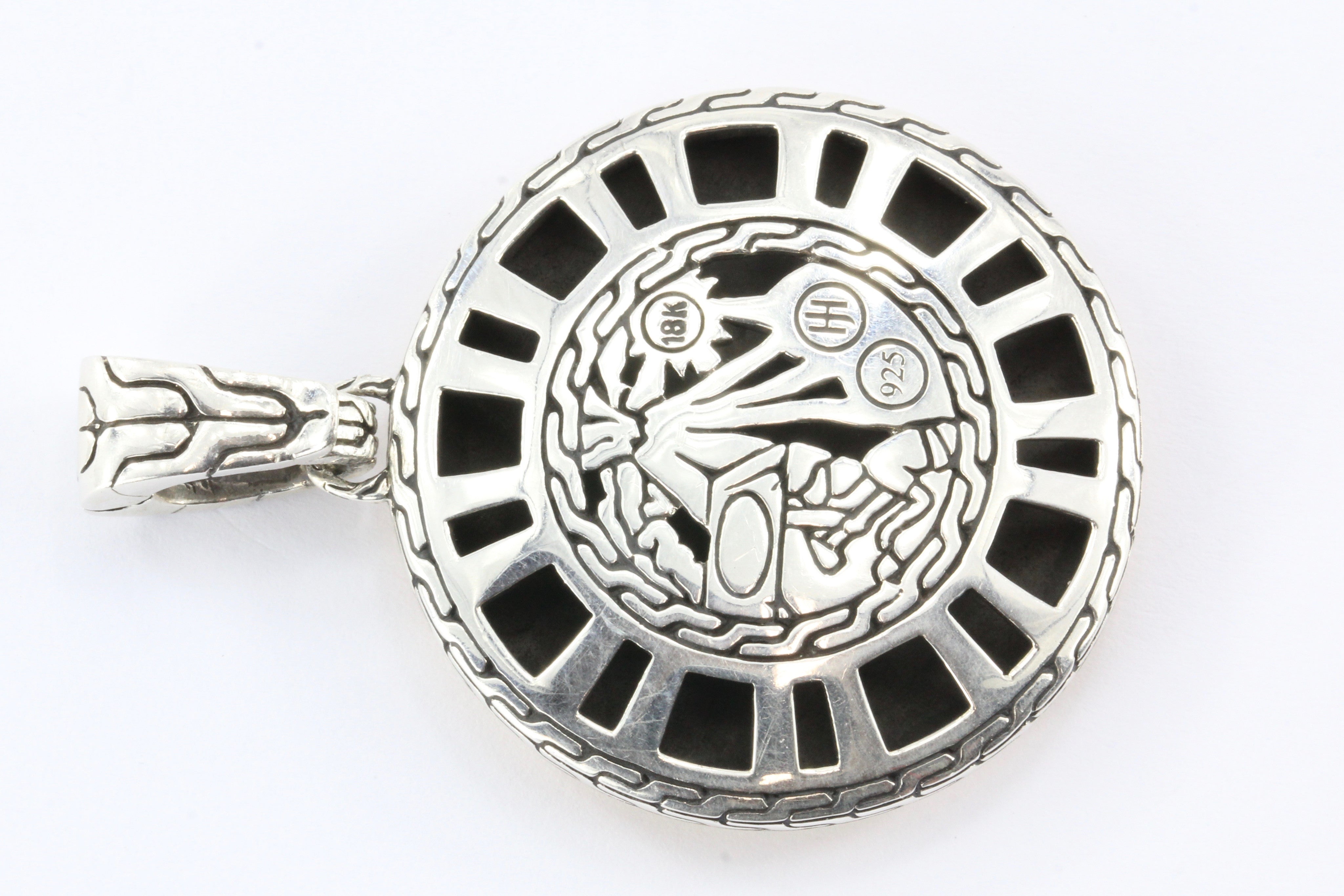 John Hardy Palu Hammered 18k & Sterling Silver Pendant Enhancer - Queen May